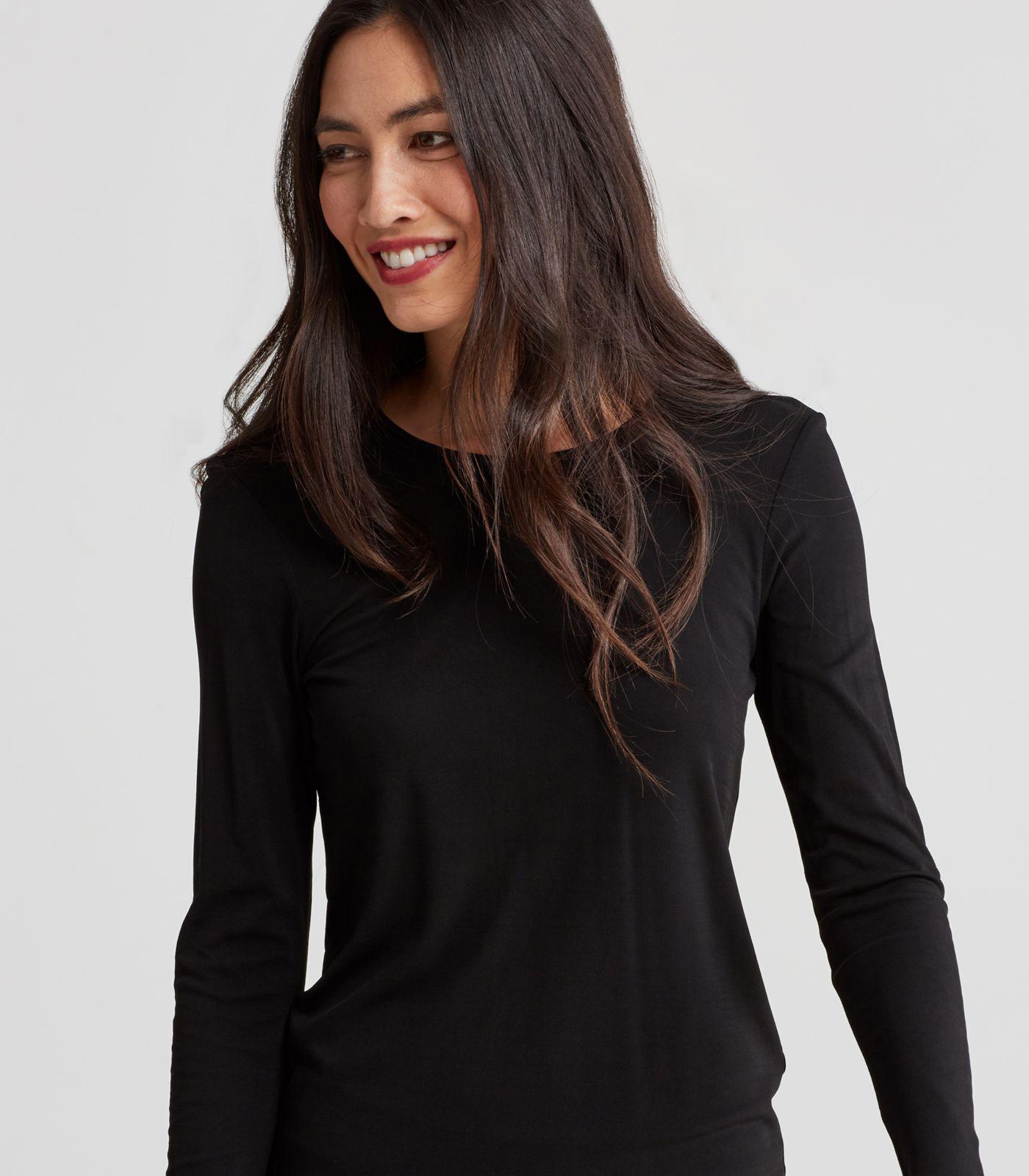 eileen fisher silk jersey crew neck top