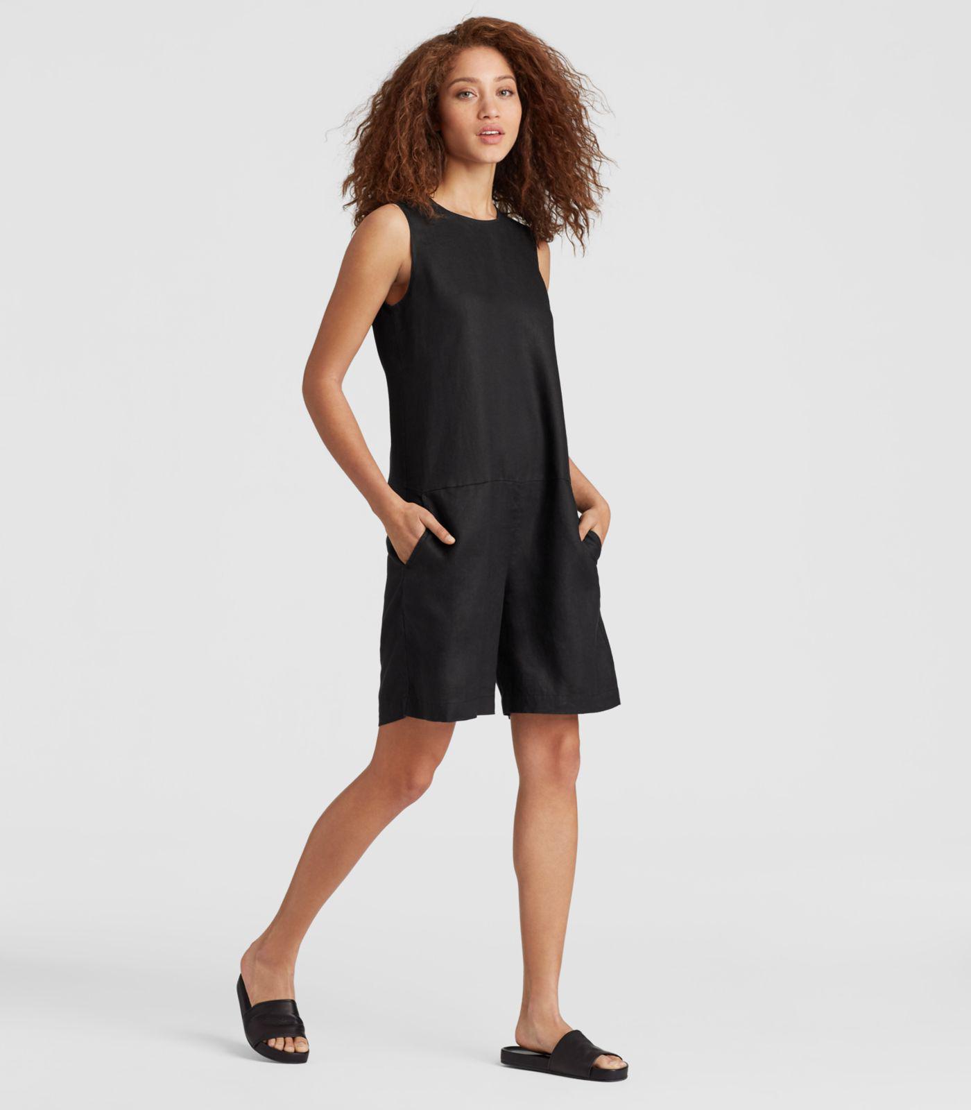 eileen fisher organic linen jumpsuit