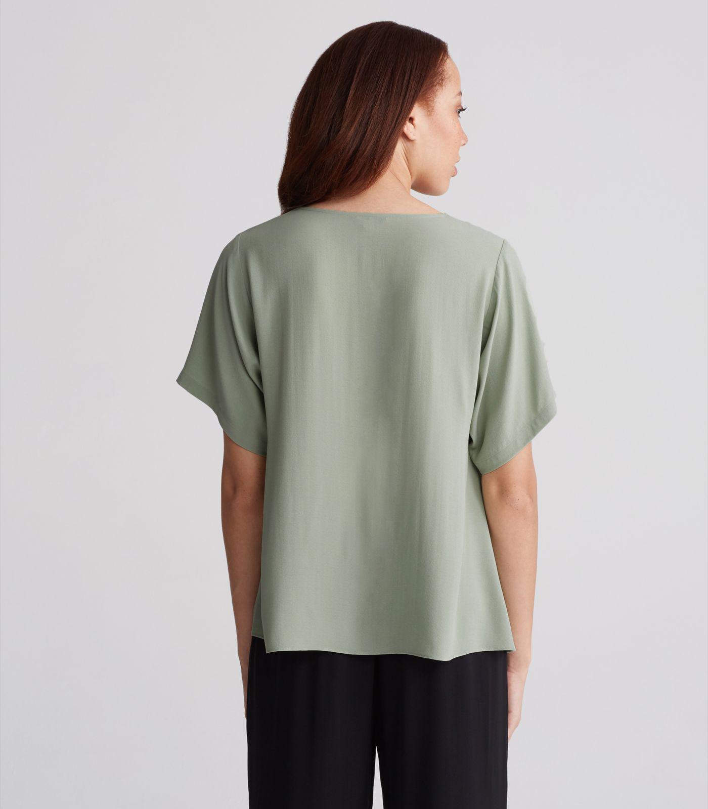 eileen fisher silk georgette crepe top