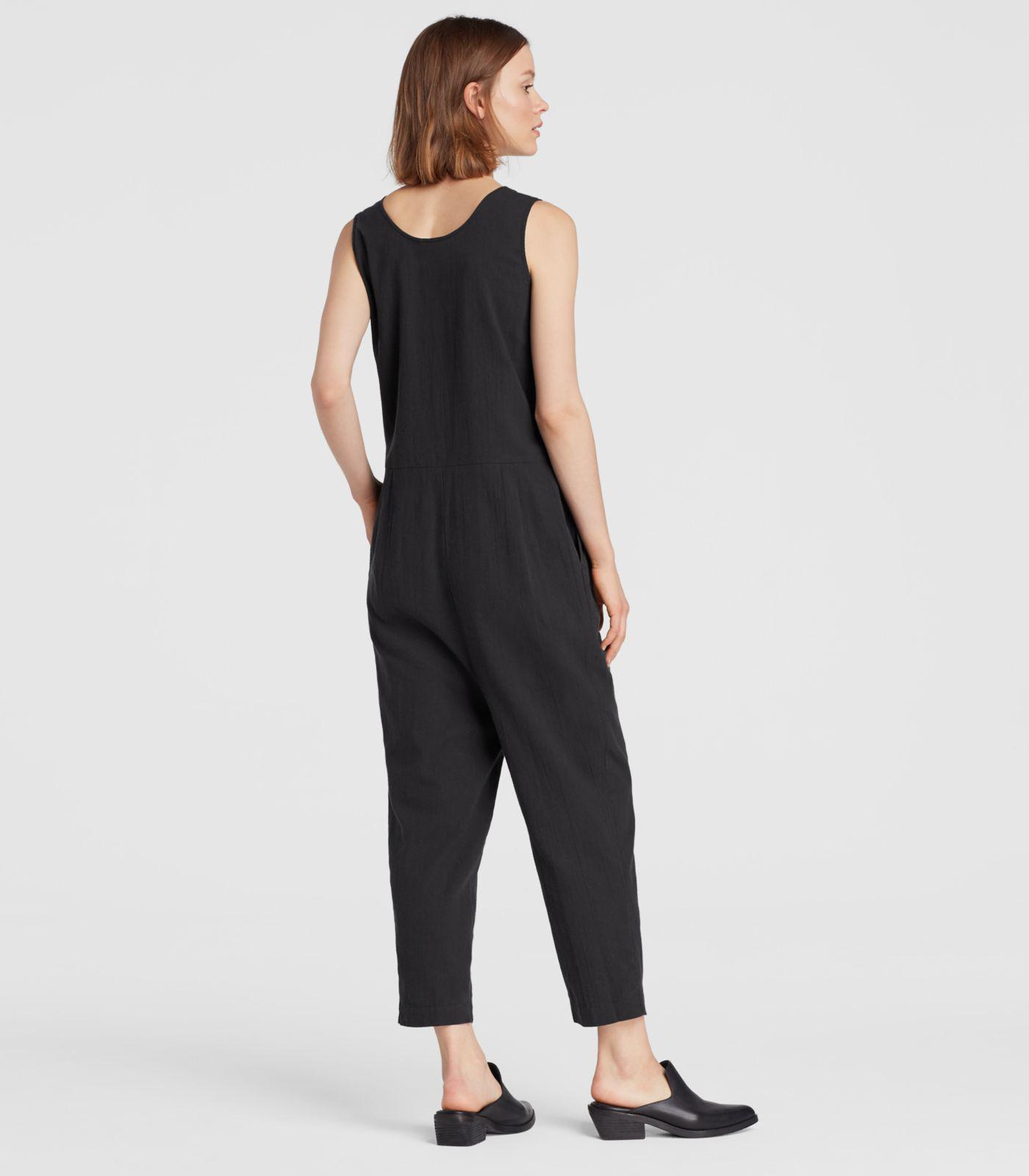 eileen fisher organic cotton crepe jumpsuit