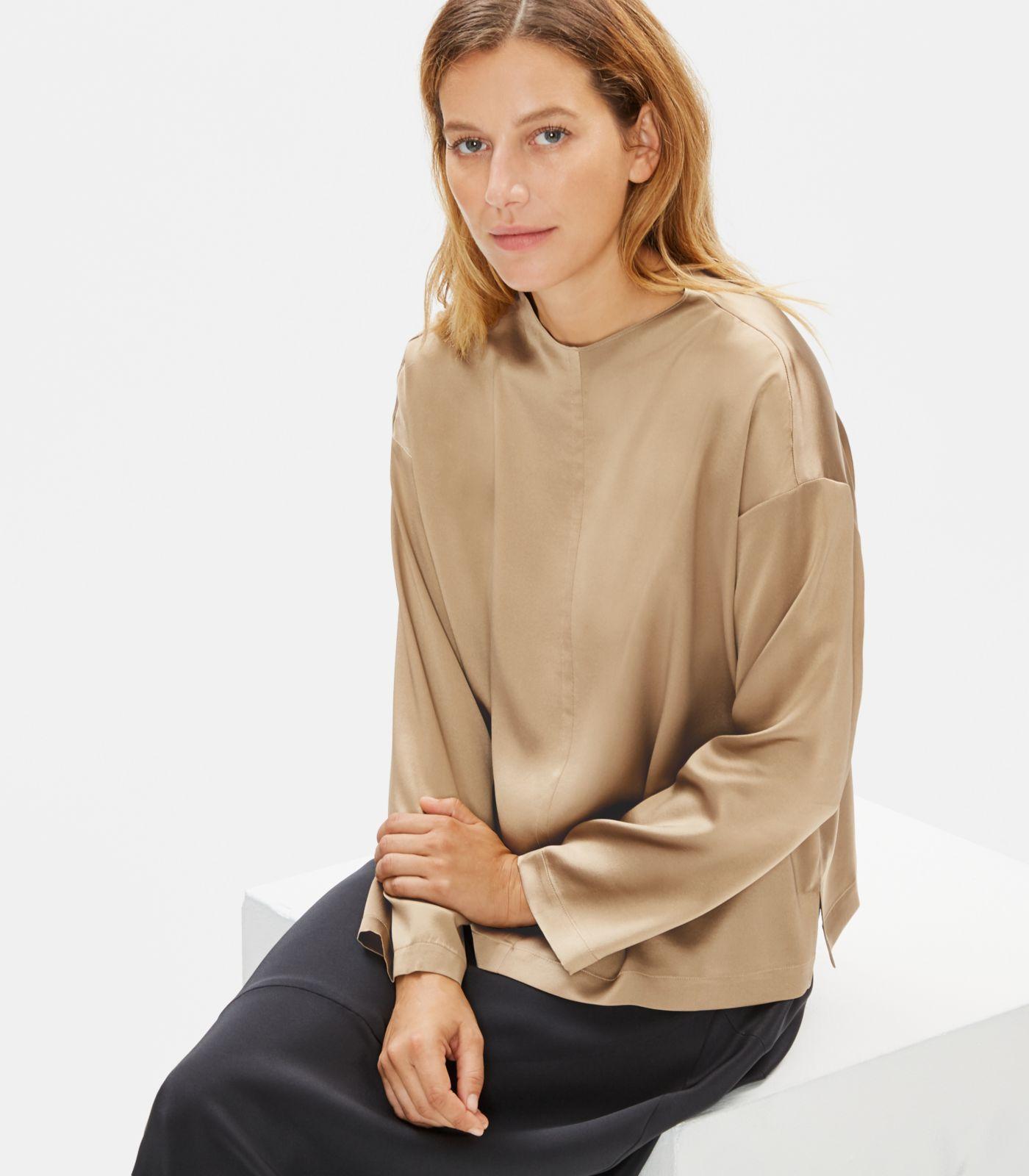 eileen fisher silk charmeuse top