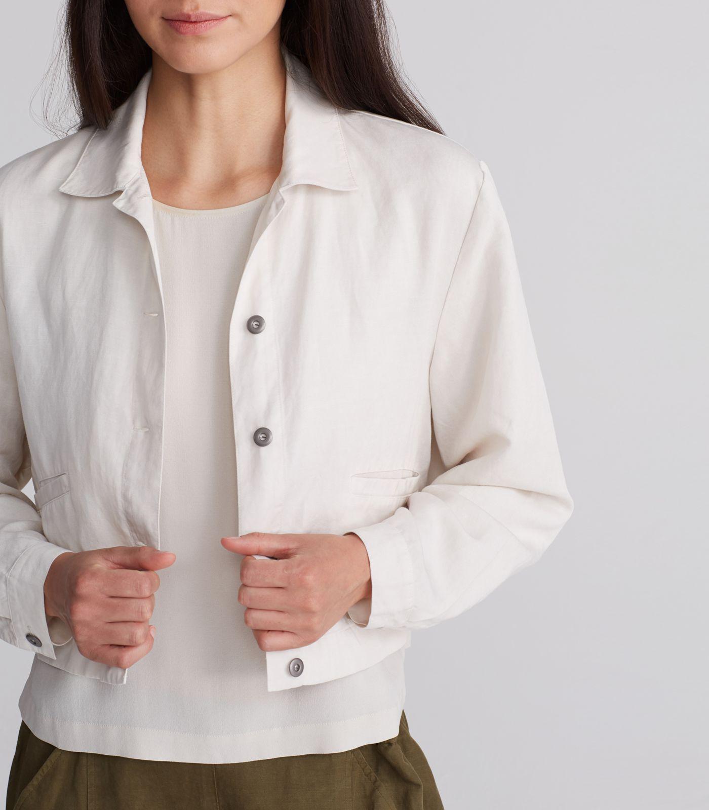 Eileen Fisher Tencel Linen Classic Collar Cropped Jacket Lyst