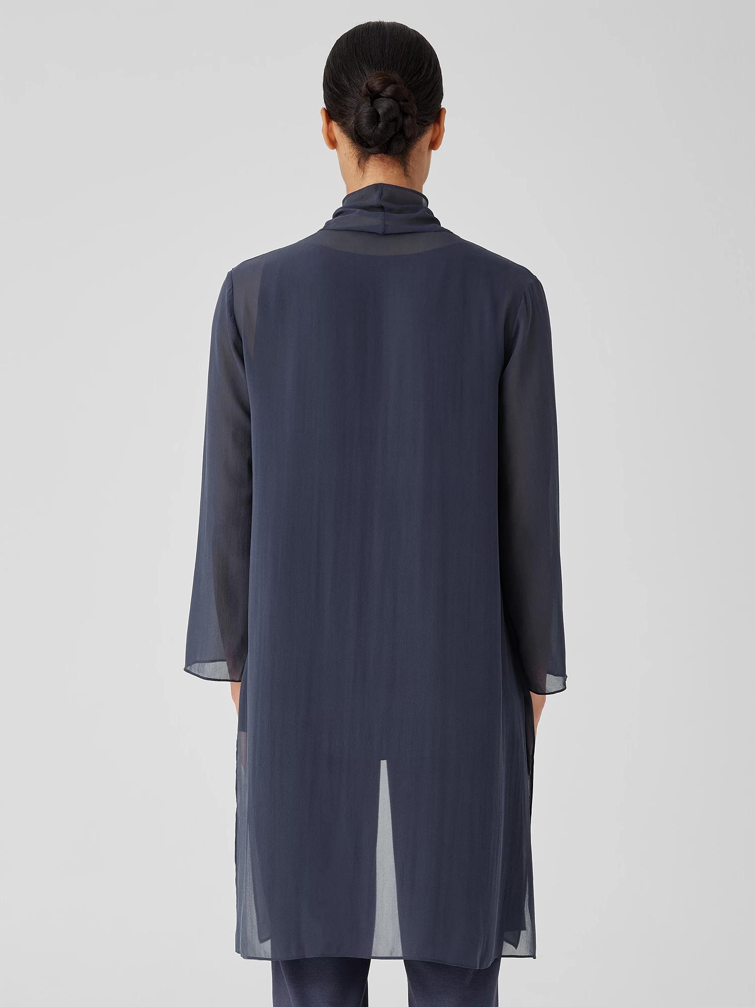 W39 GUC cheapest $298 Eileen Fisher Silk Long Jacket