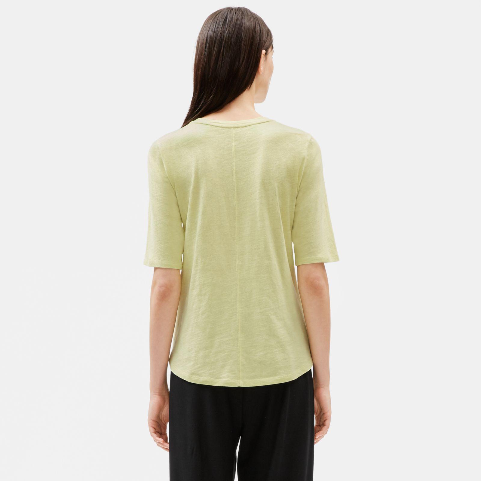 eileen fisher organic cotton elbow sleeve tee