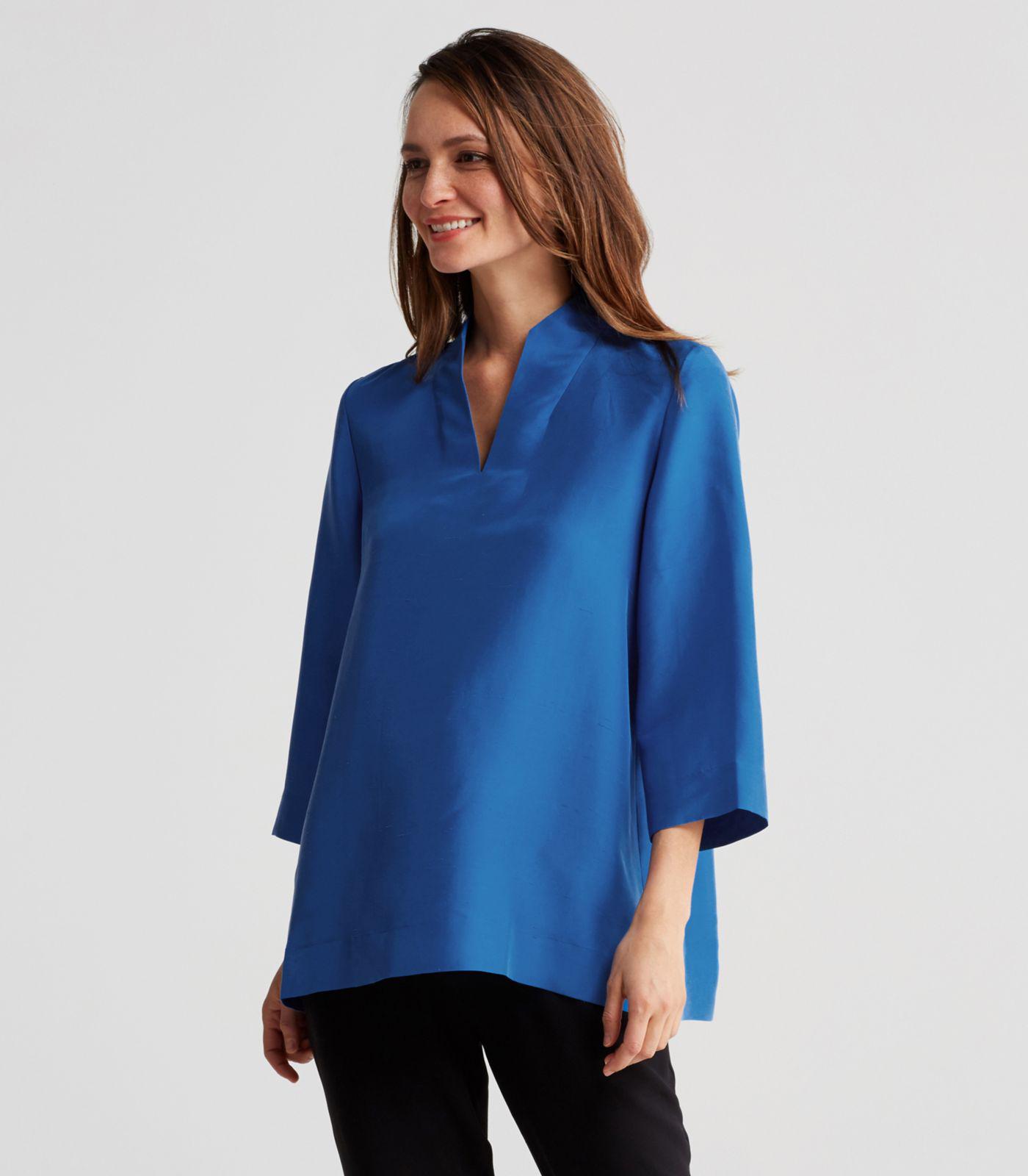 eileen fisher silk dupioni top