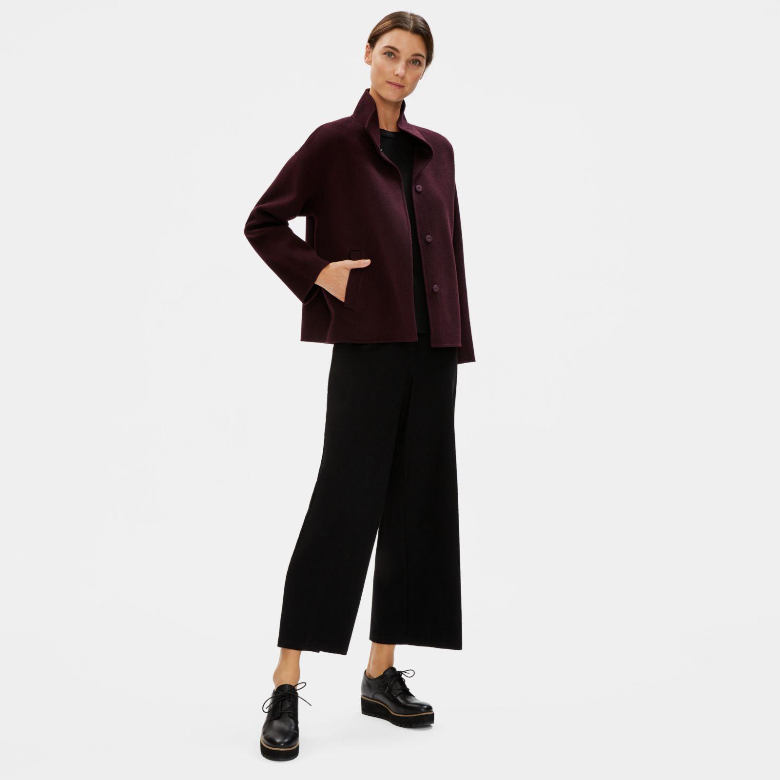 wool blend boxy coat