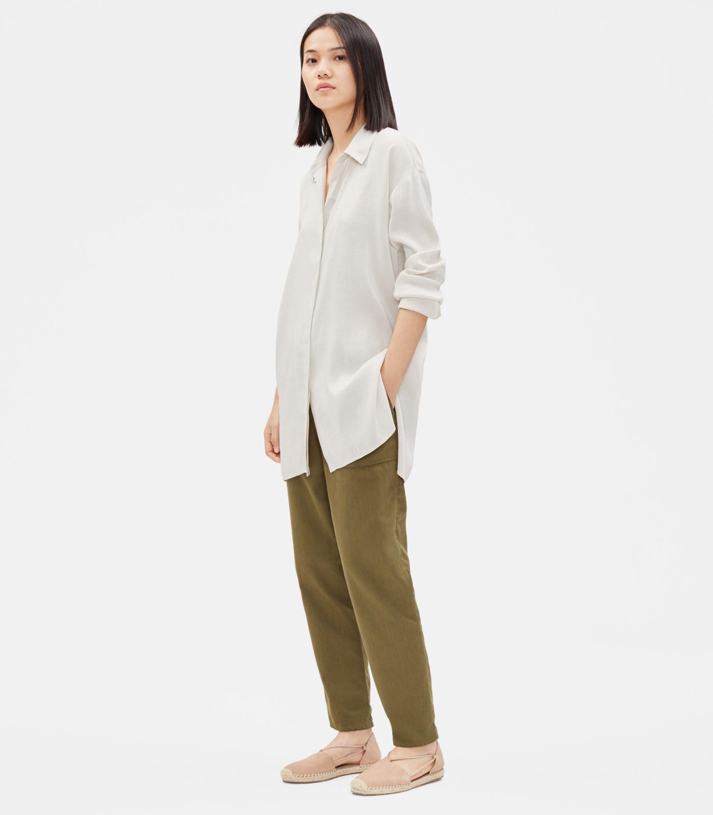 eileen fisher silk dupioni top