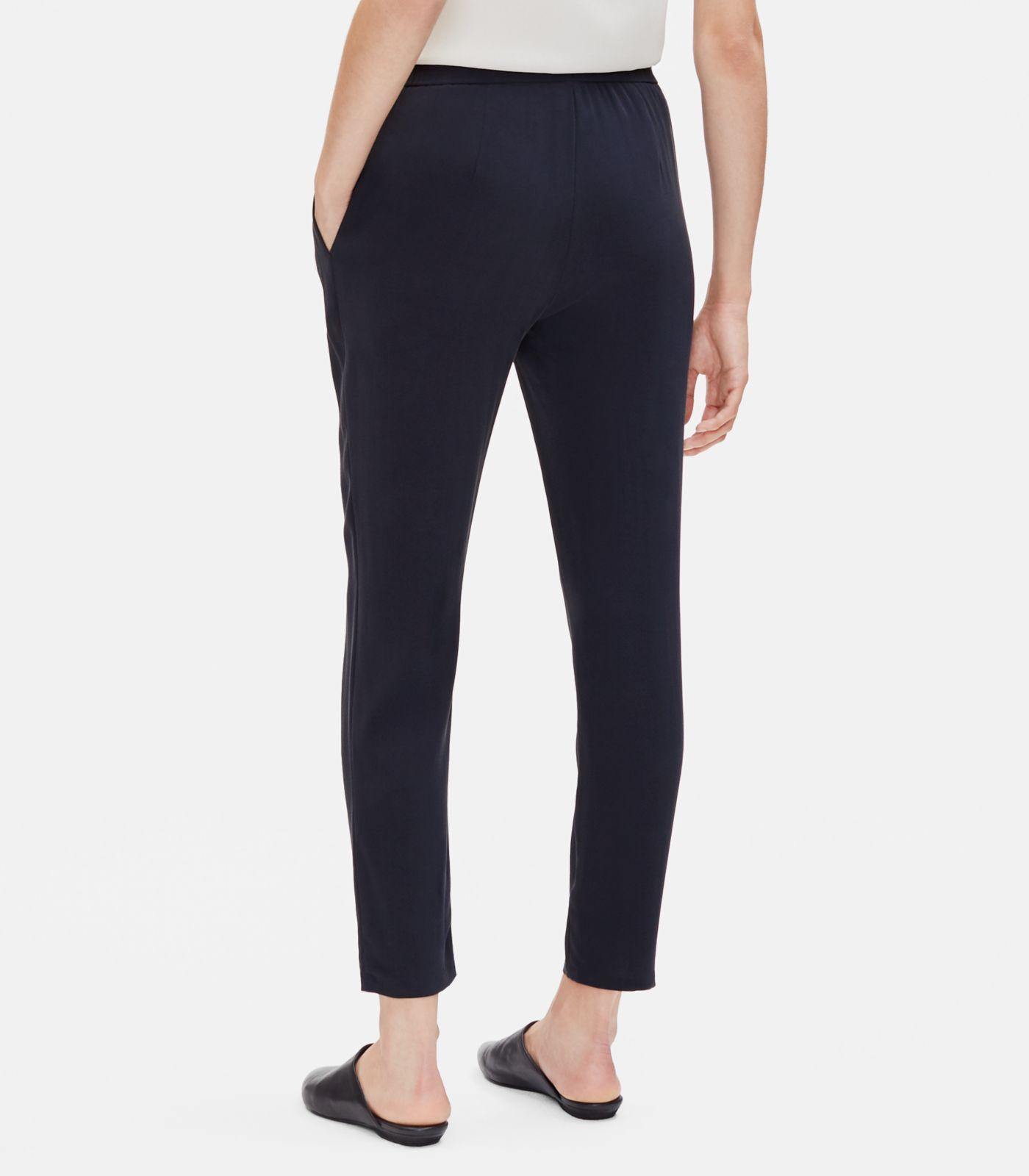 Eileen Fisher System Silk Georgette Crepe Slouchy Ankle Pant in ...