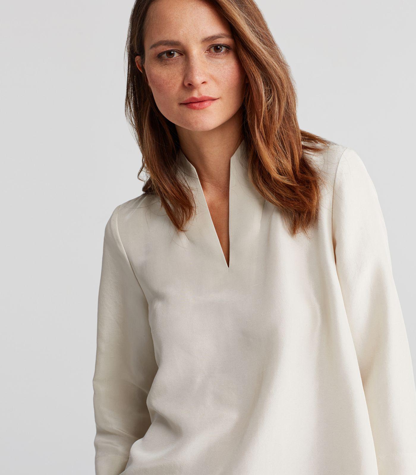 eileen fisher silk dupioni top