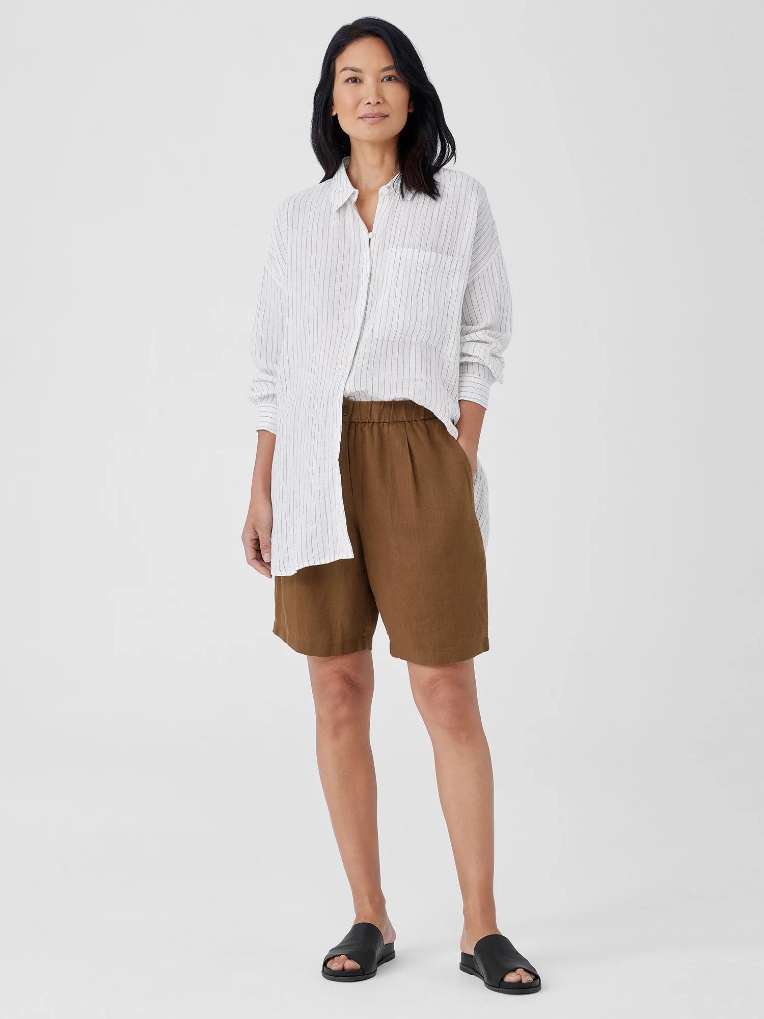 Eileen Fisher Organic Linen Shorts in White