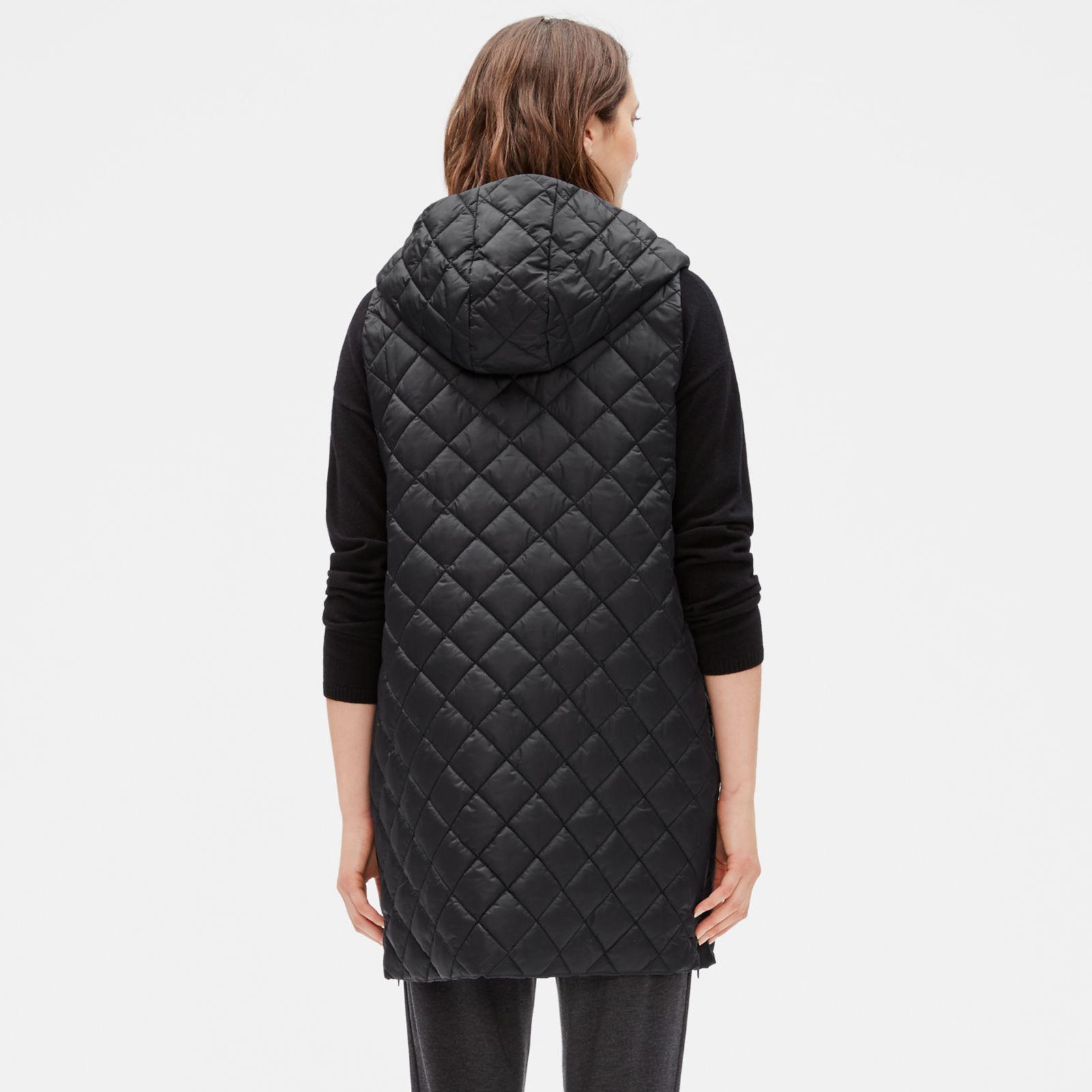 eileen fisher recycled nylon hooded parka coat
