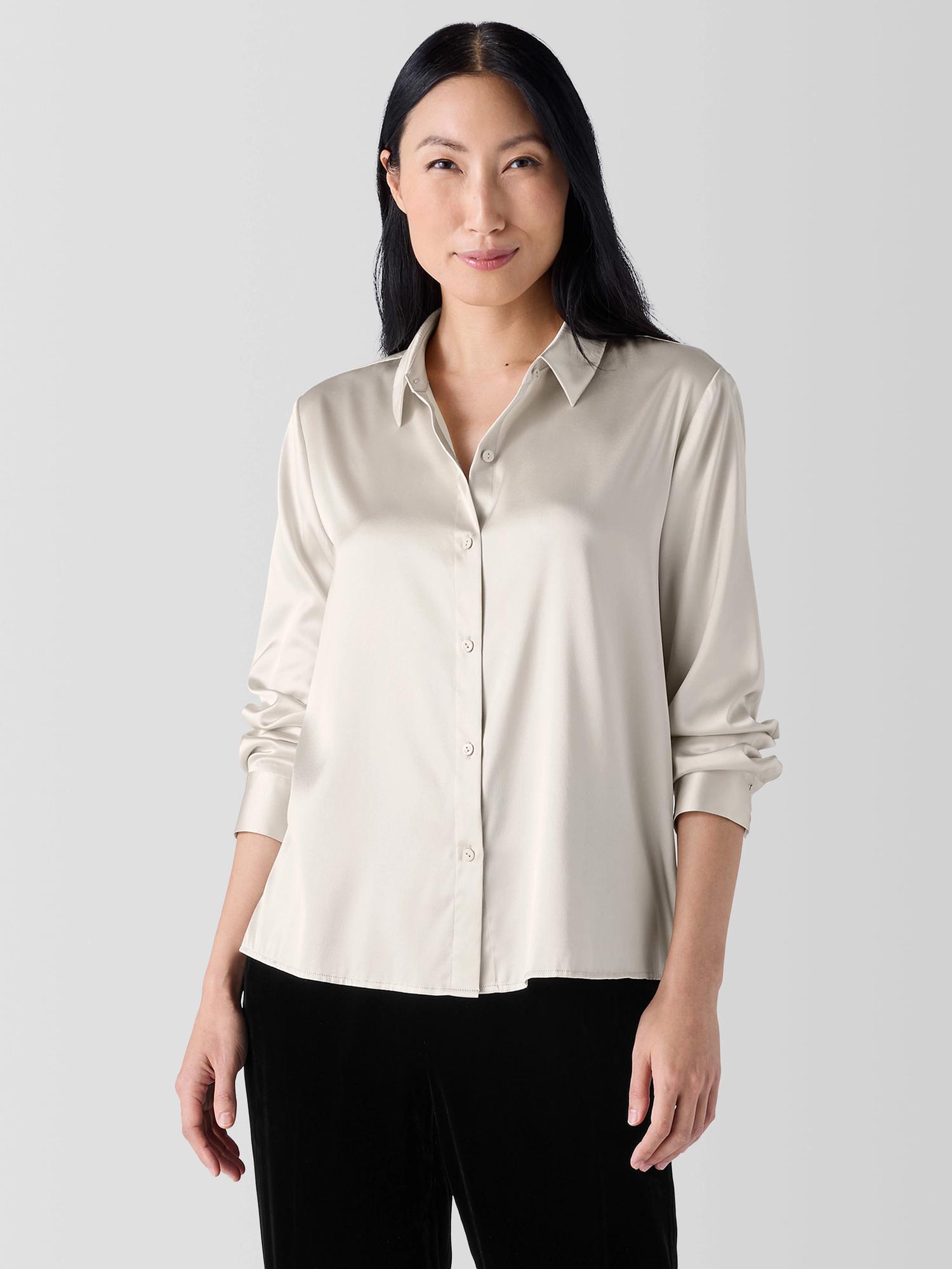 eileen fisher silk shirts & tops