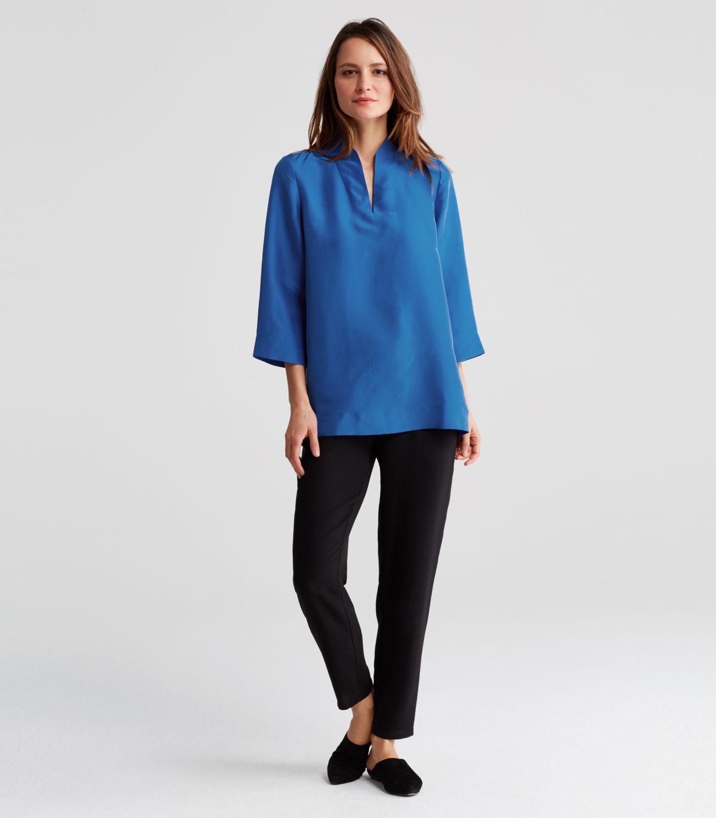 eileen fisher silk dupioni top
