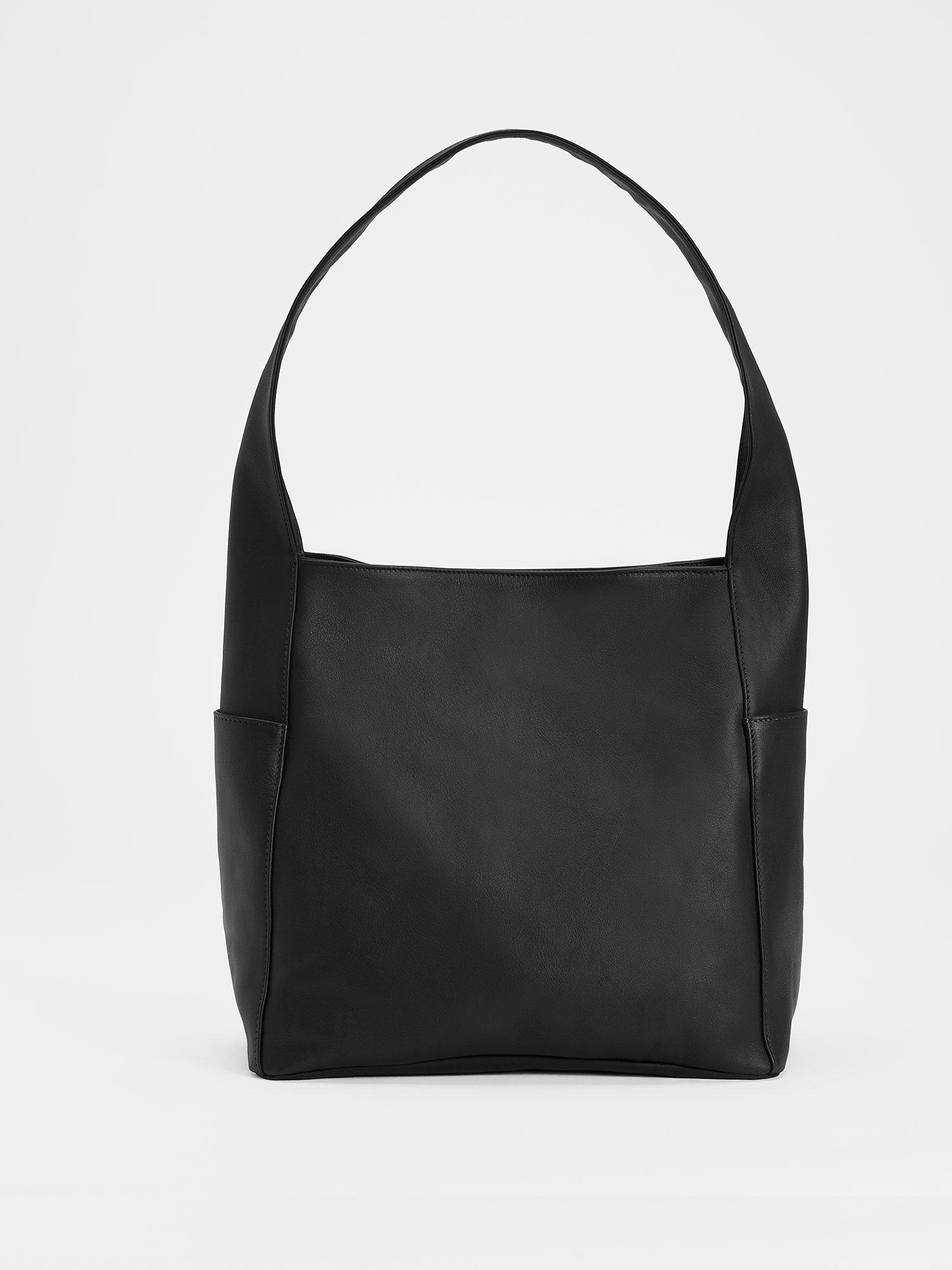 Eileen Fisher Buttery Leather Small Everything Bag in Black - Lyst