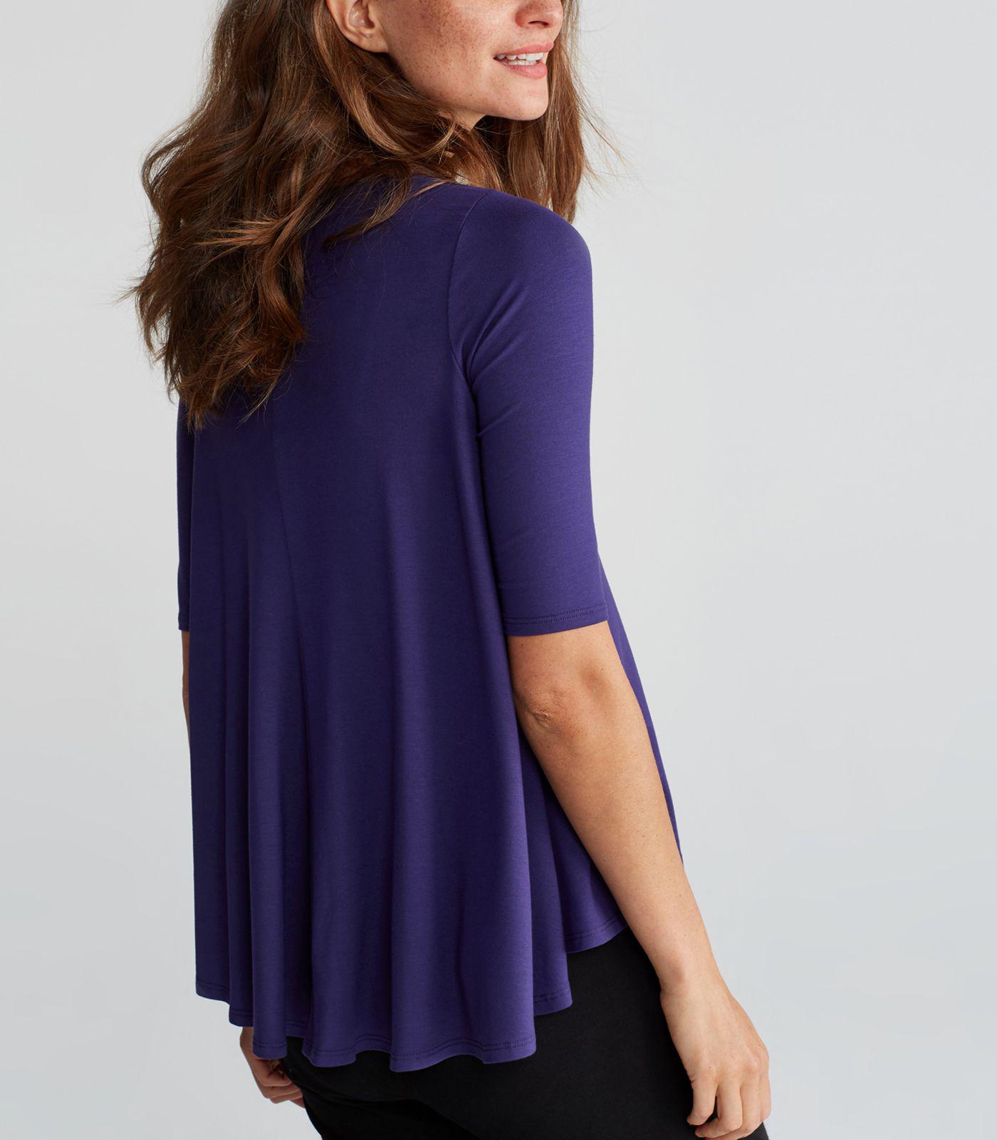 $118 Eileen Fisher Jewel Signature LIGHTWEIGHT VISCOSE JERSEY Elbow Sleeve Tunic