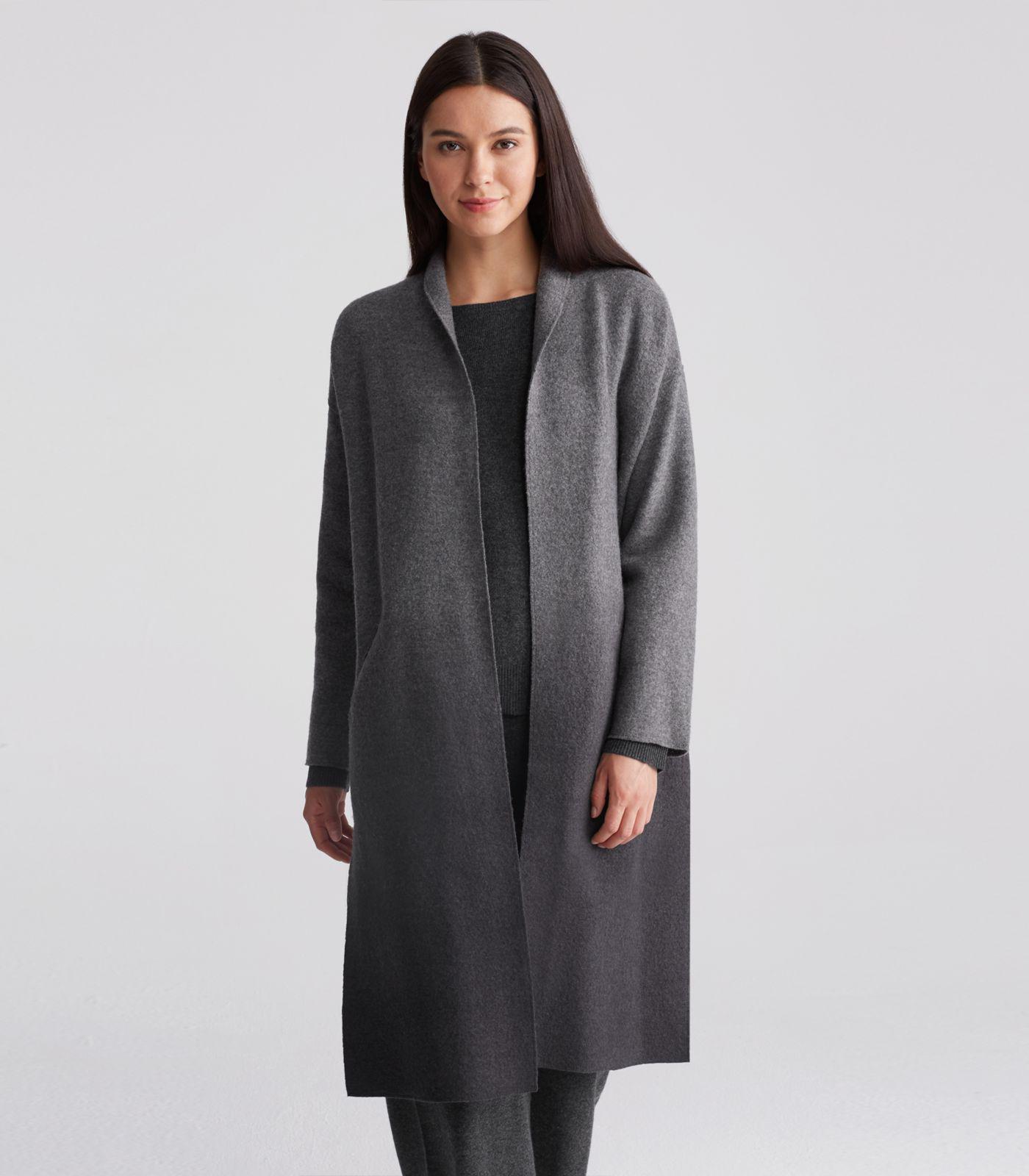Eileen Fisher Ombre Boiled Wool Kimono Coat in Ash ...