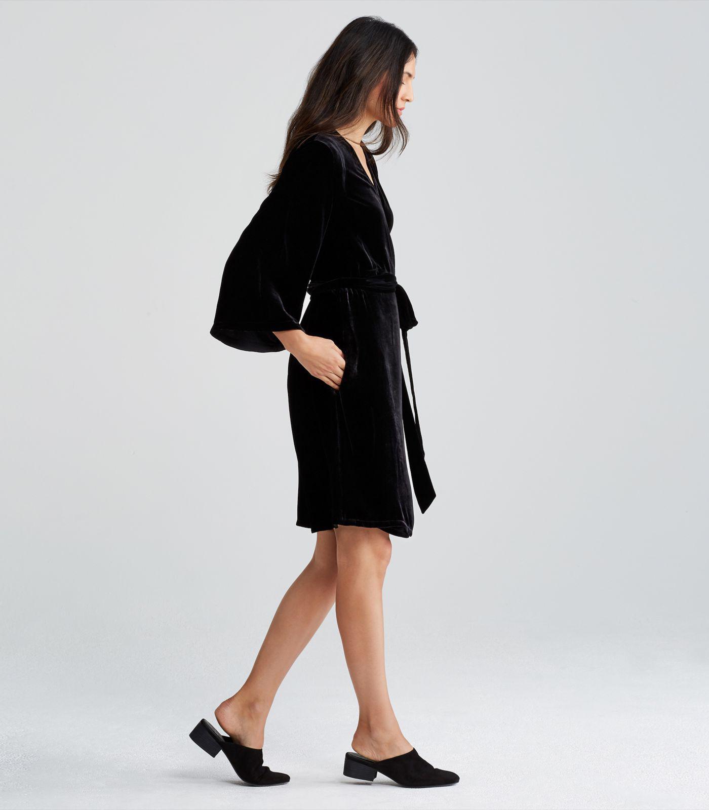 eileen fisher velvet wrap dress