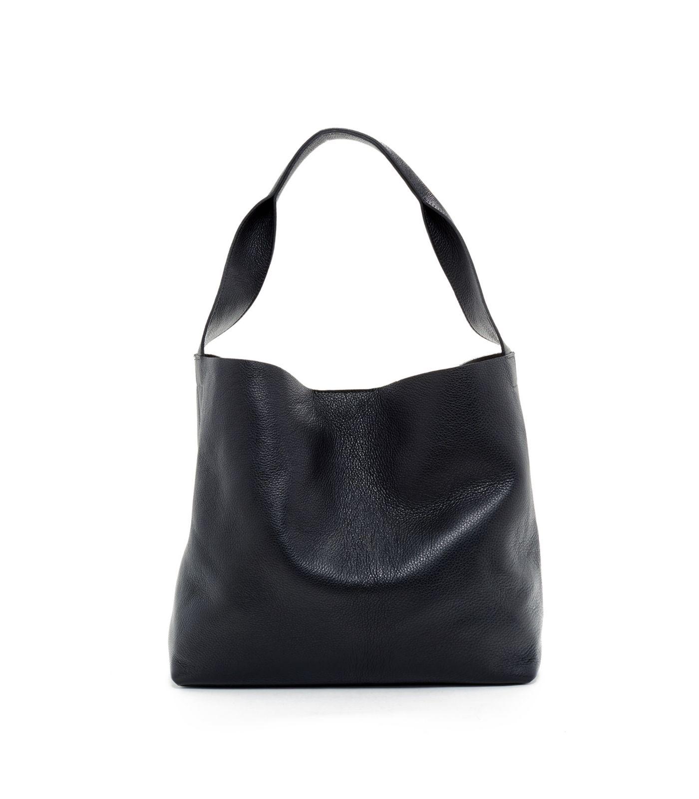Lyst Eileen Fisher Textured Italian Leather Bucket Tote In Black Gallery Previously Sold At Eileen Fisher