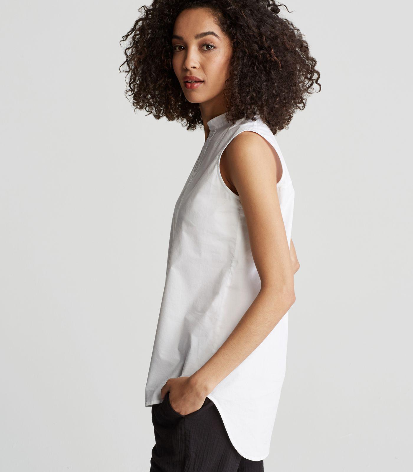eileen fisher white cotton shirt