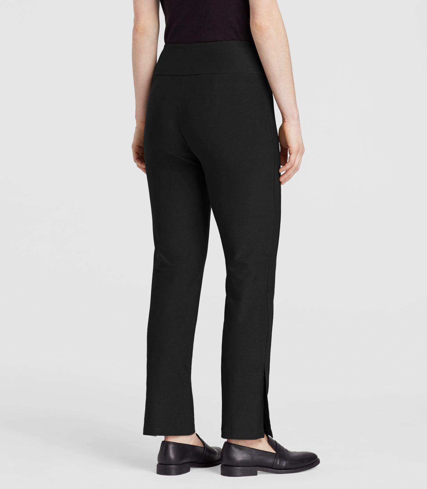 NWT Eileen Fisher Washable Stretch Crepe in Olive Slim w// Slits Pull-on Pants M