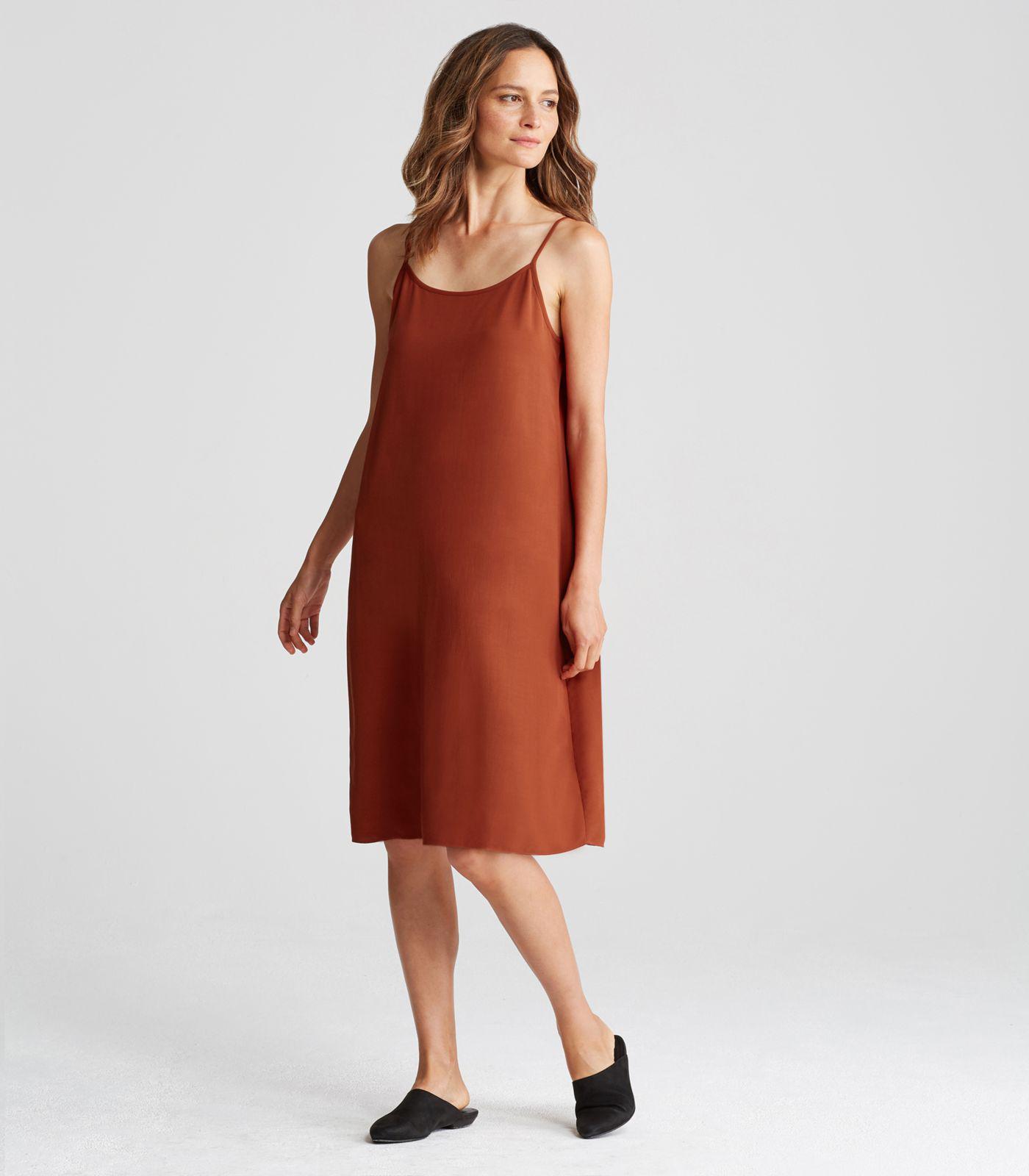 eileen fisher tencel slip dress