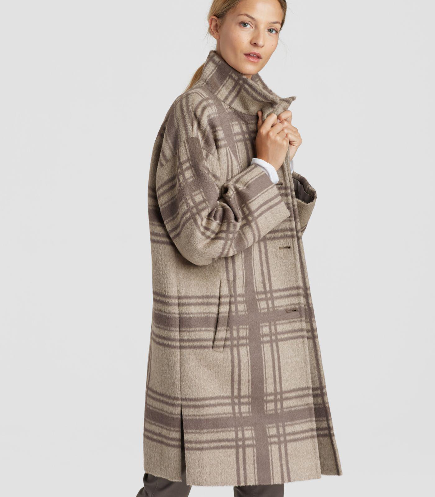 luxe alpaca plaid coat