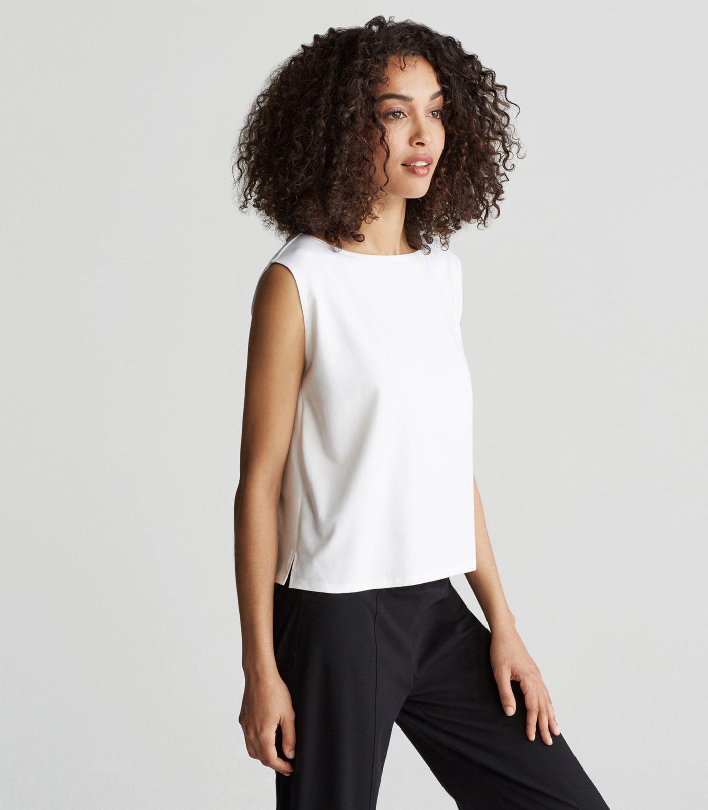 eileen fisher cotton stretch jersey shell