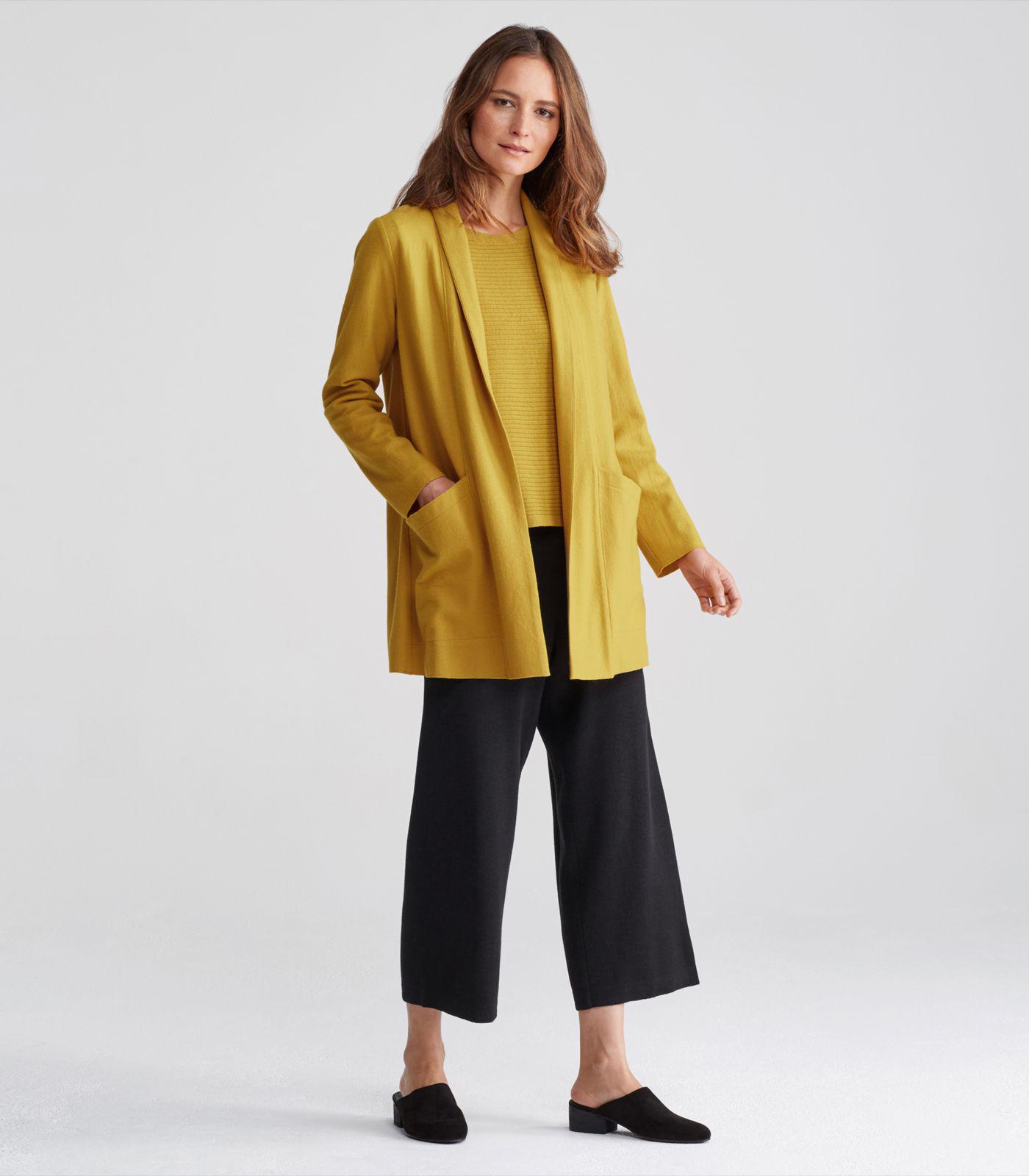 Eileen fisher boiled wool shawl collar jacket Clearance