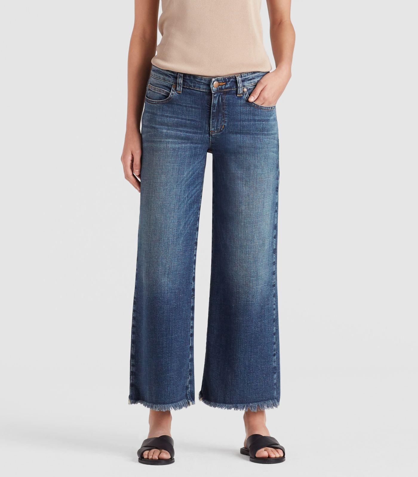 Eileen Fisher Organic Cotton Stretch Wide-leg Jean in Blue - Lyst