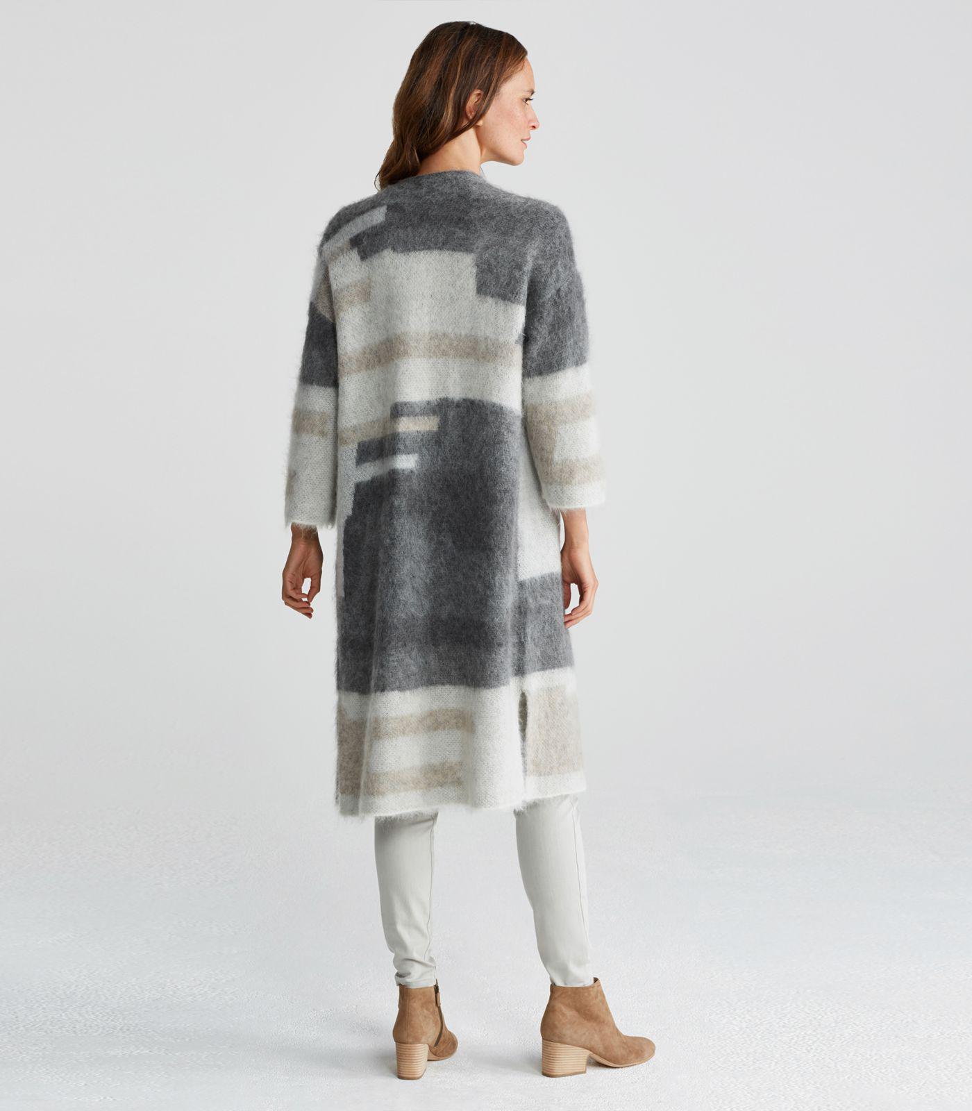 Lyst Eileen Fisher Brushed Alpaca Mohair Long Cardigan in Gray