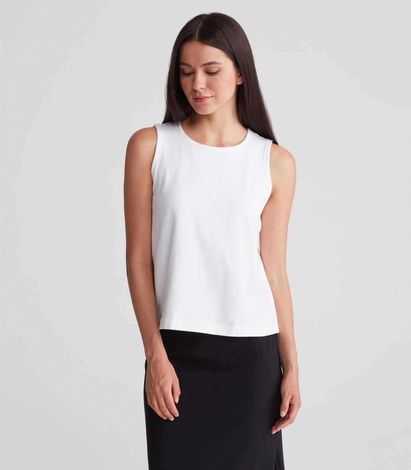 eileen fisher cotton stretch jersey shell