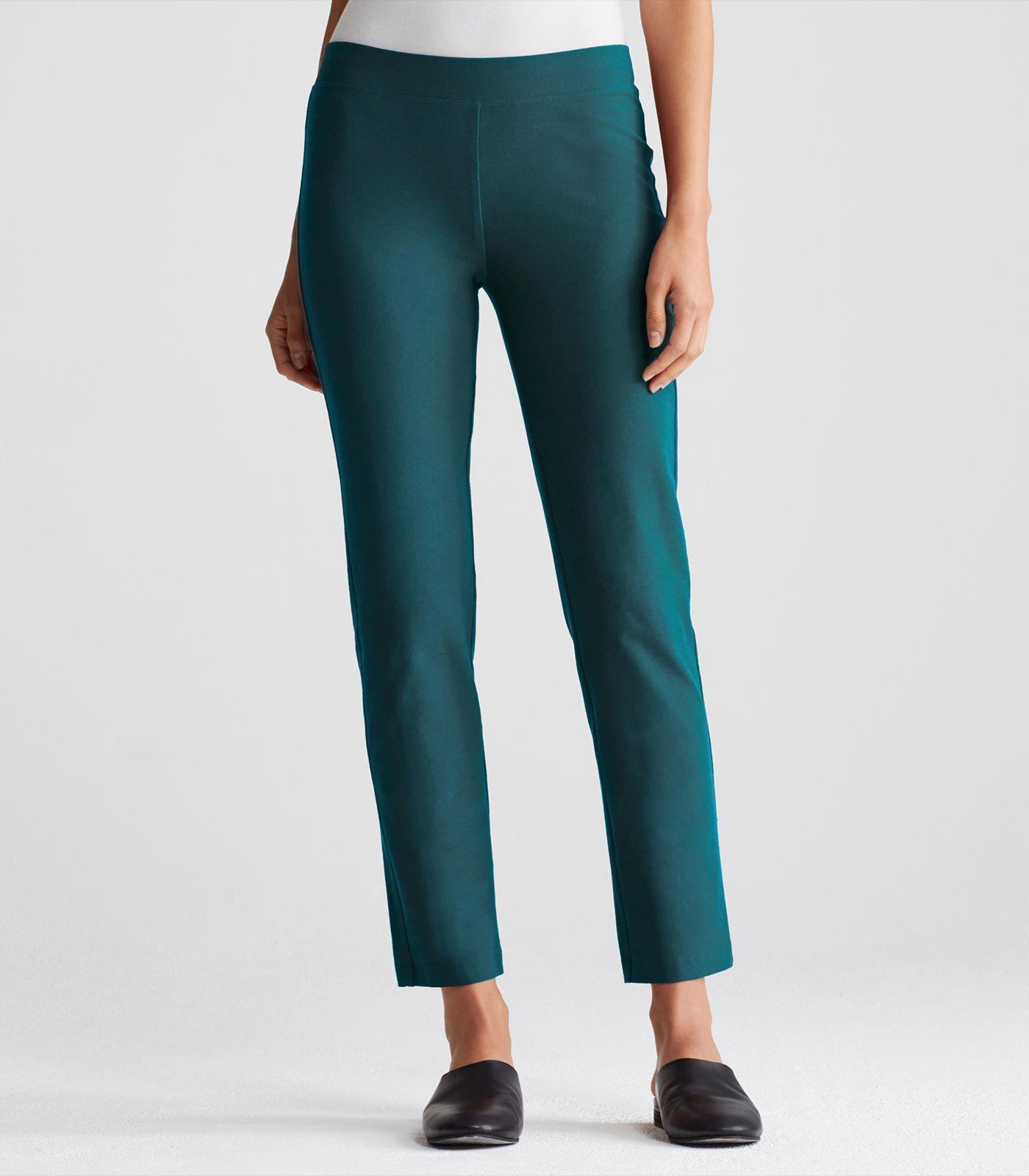 Lyst Eileen Fisher Washable Stretch Crepe Slim Pant in Blue