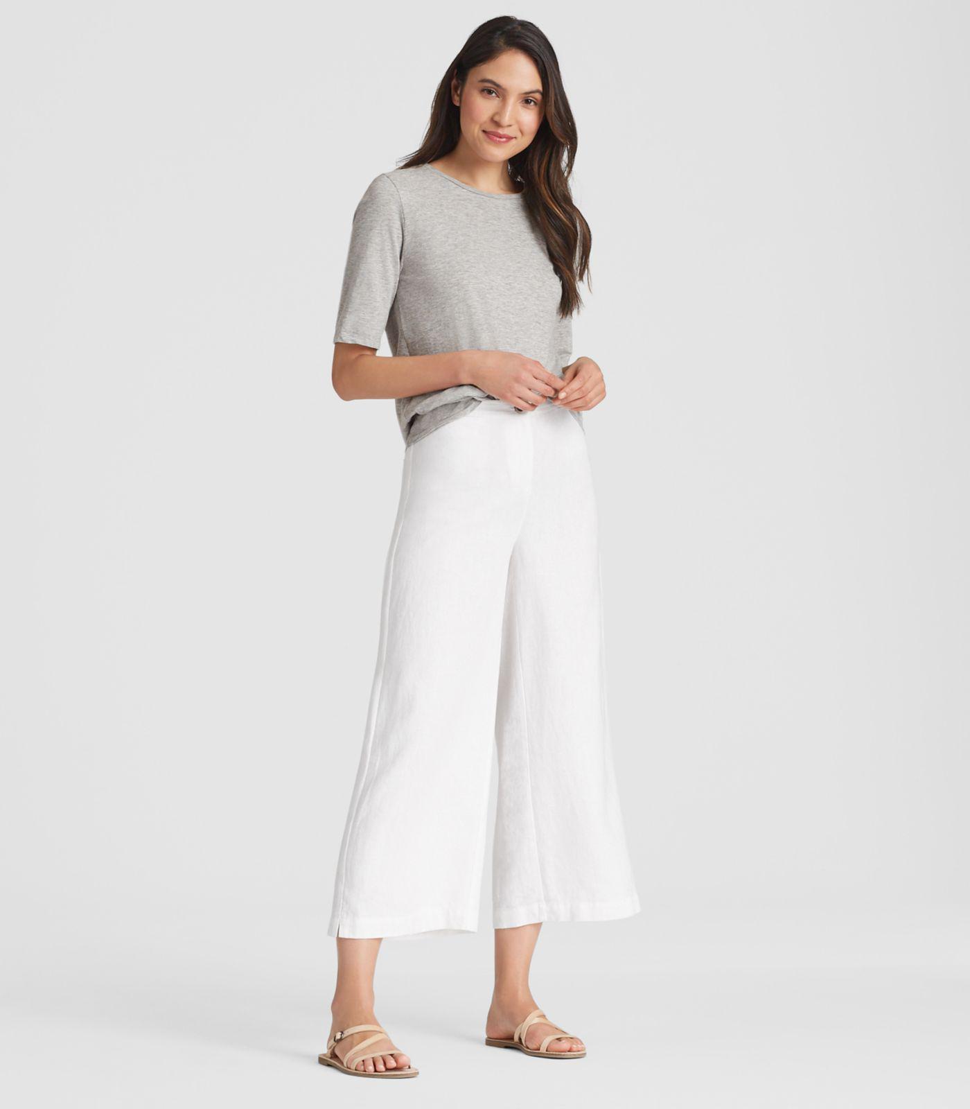 cropped wide leg white pants