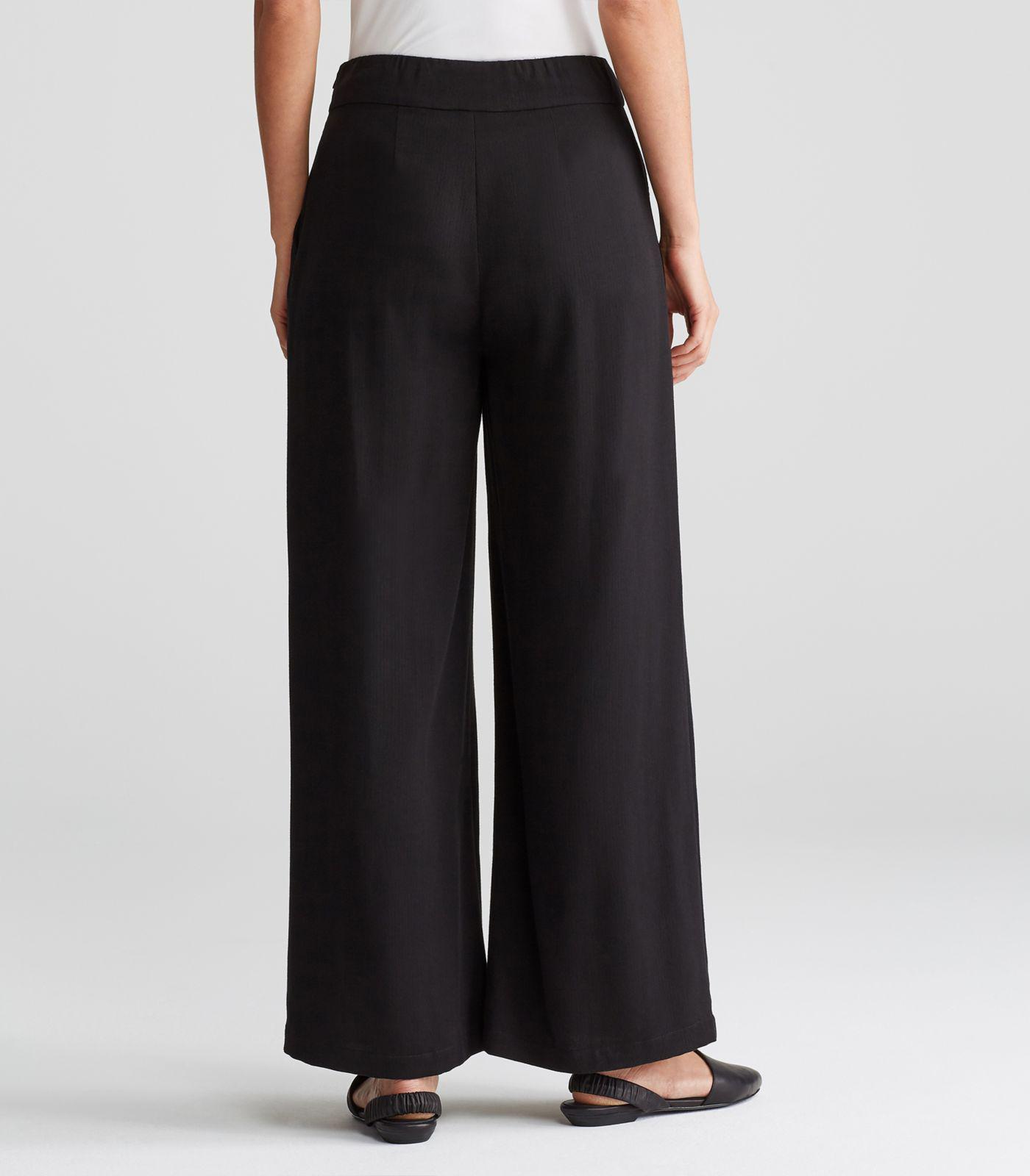 black wide leg ankle pants