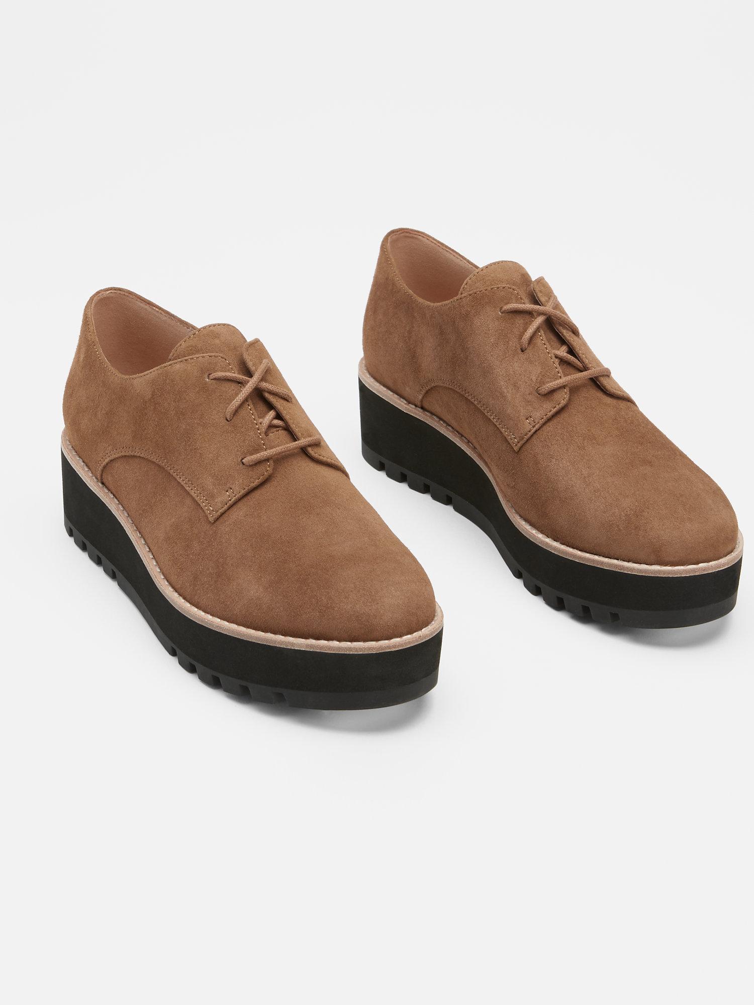 Eileen Fisher Eddy Suede Platform Oxford in Tobacco (Brown) - Lyst