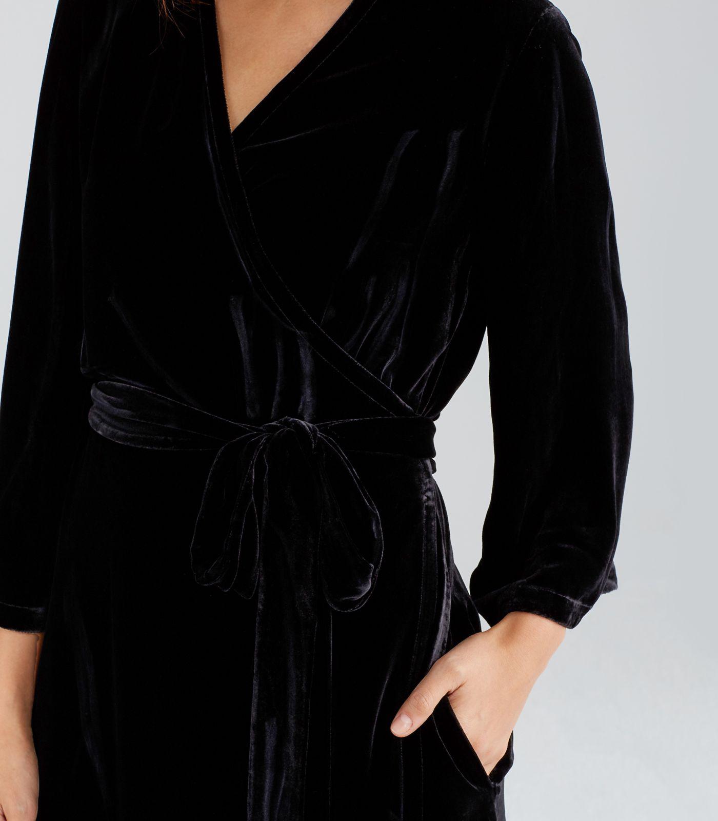 eileen fisher velvet wrap dress