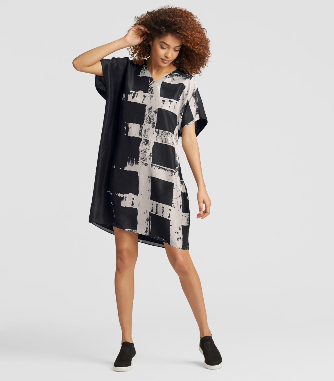 painted silk dress