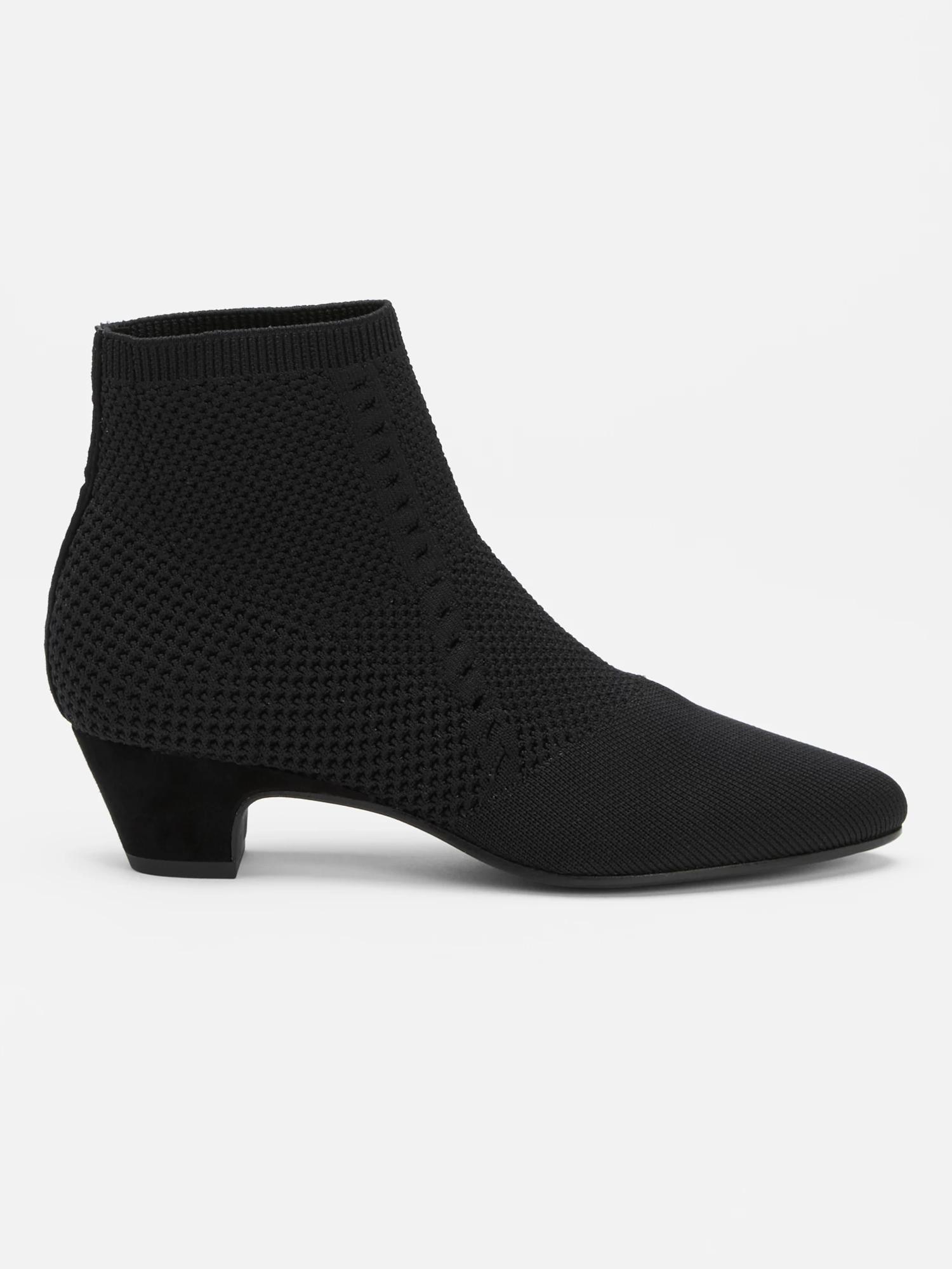 Eileen Fisher Purl Recycled Stretch Knit Bootie in Black Lyst