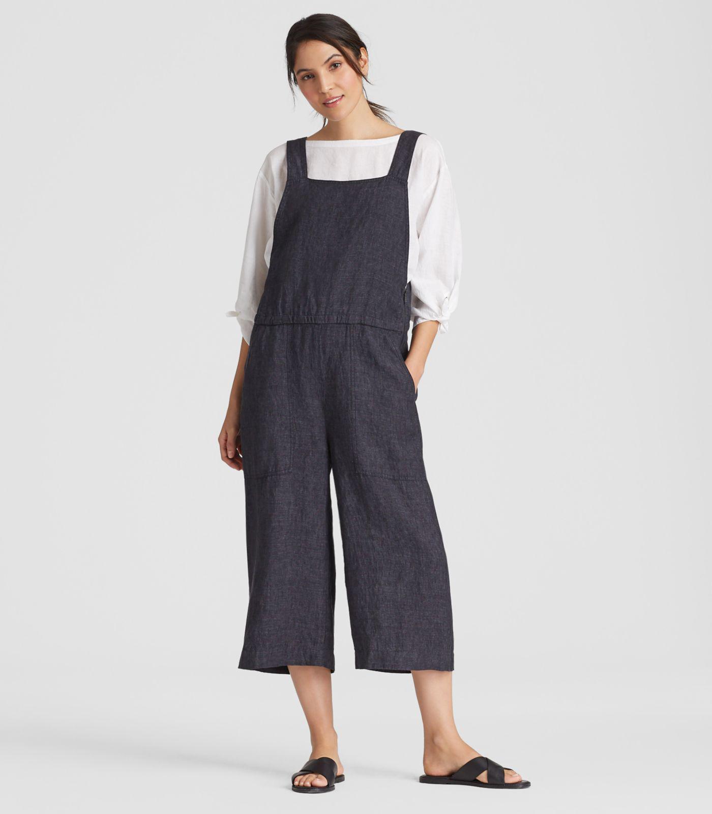 wide leg cropped overalls