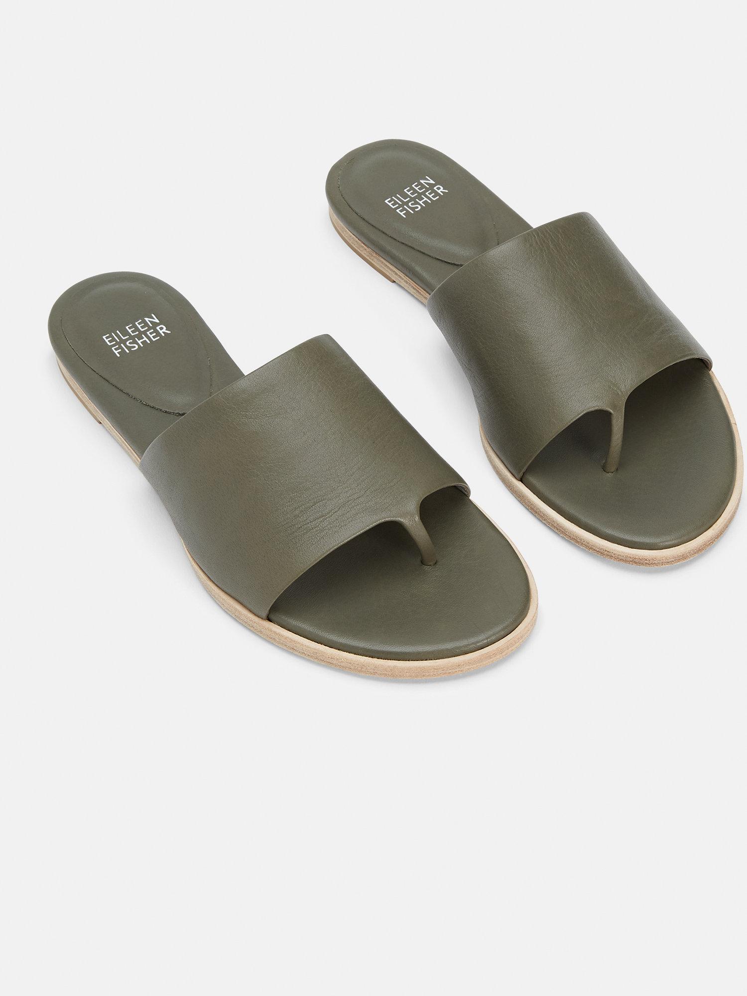 eileen fisher edge washed leather slide