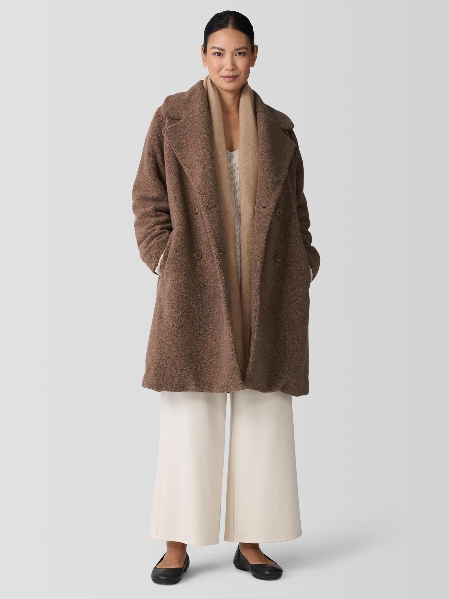 Giacca Tailleur Donna Eileen Fisher, Collo A Tacca, Maniche 3/4, Stretch, Colore Marrone Scuro, Taglia PS