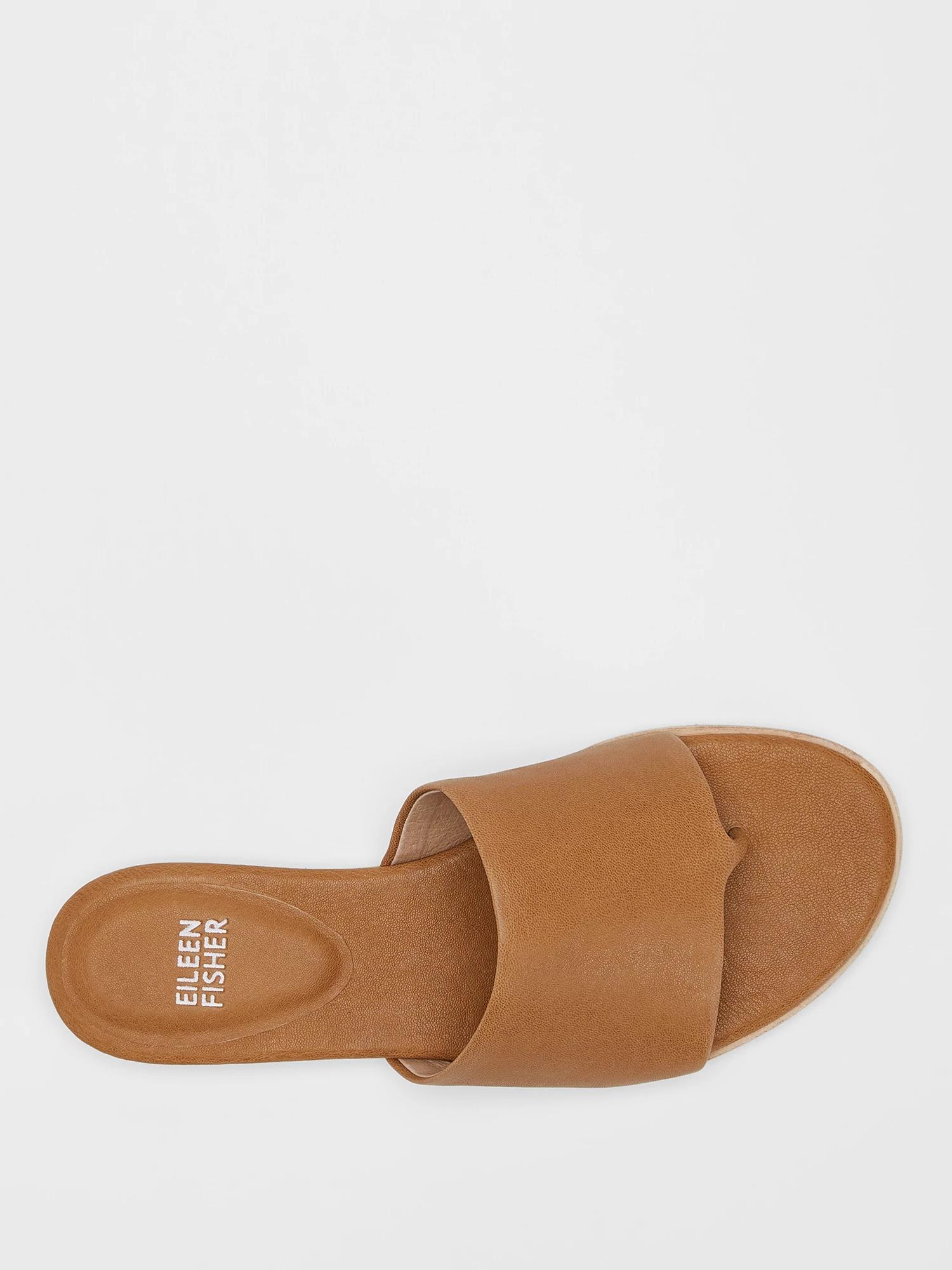 Eileen Fisher Edge Leather Slide Sandal in Brown Lyst