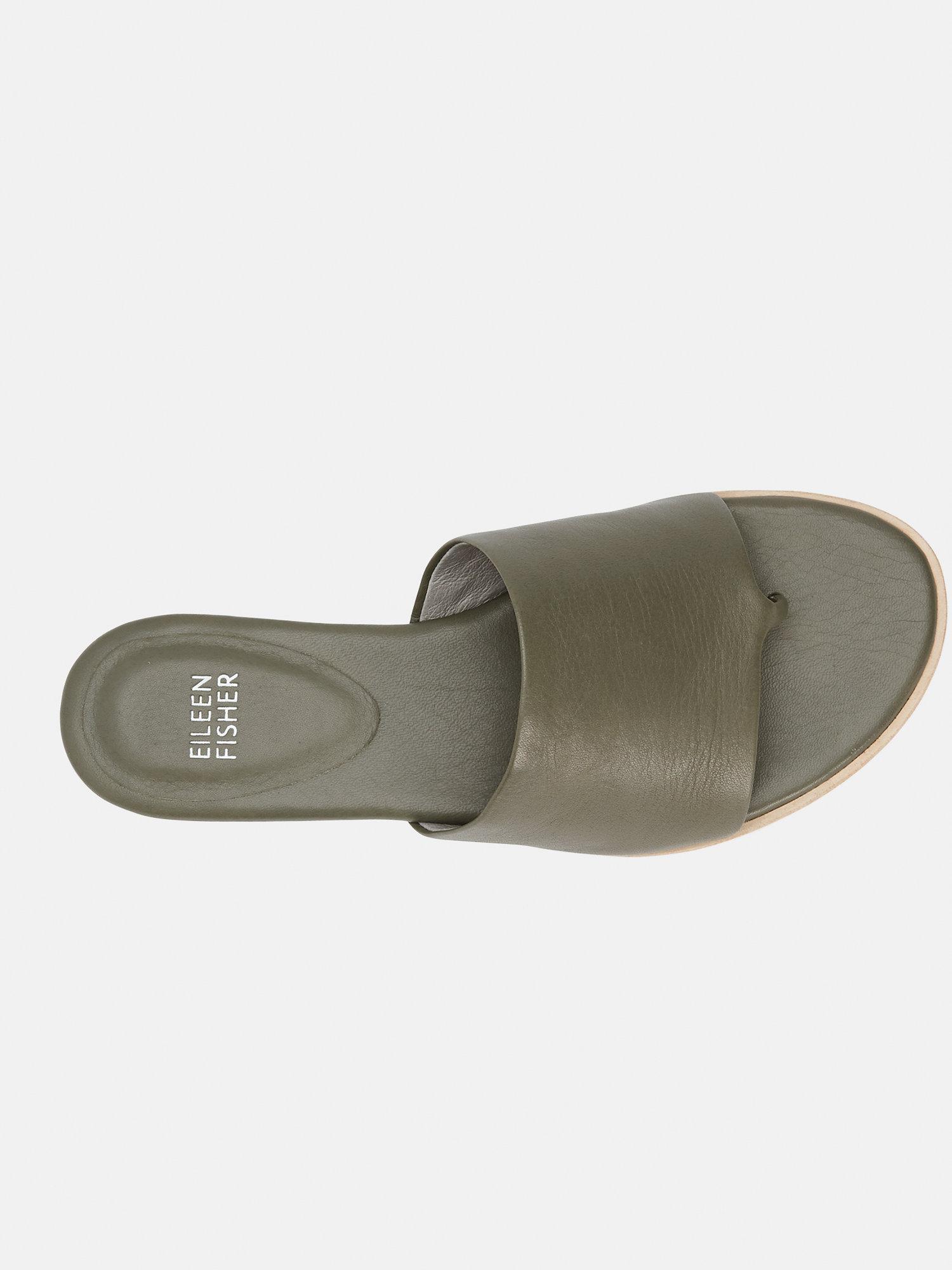 eileen fisher edge washed leather slide