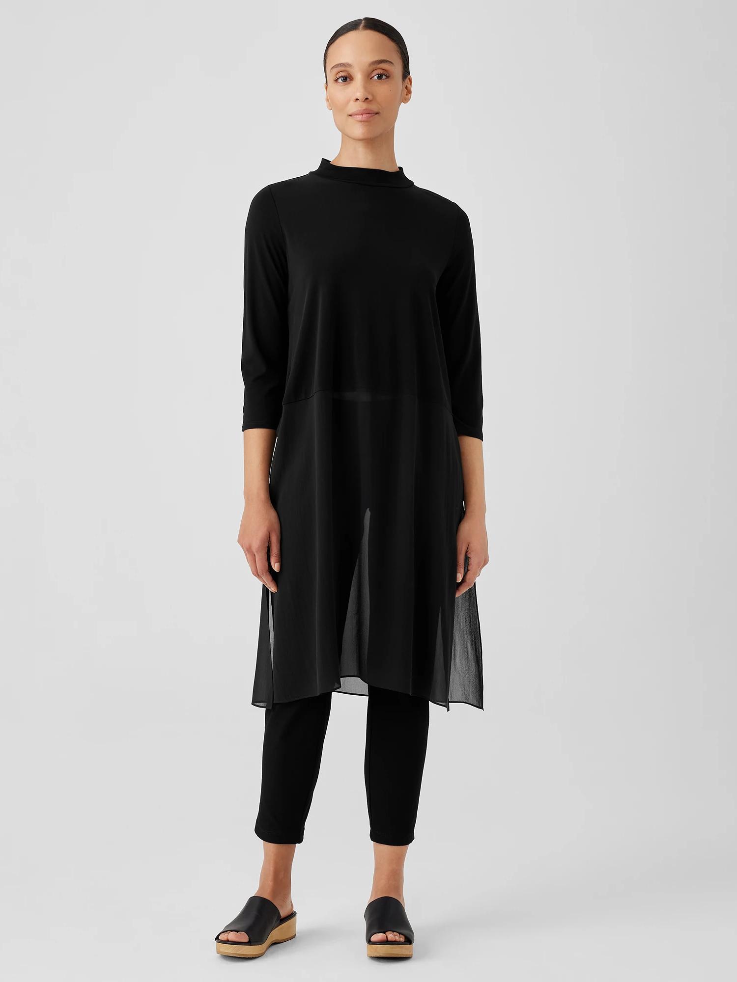 Eileen fisher silk jersey crew best sale neck top