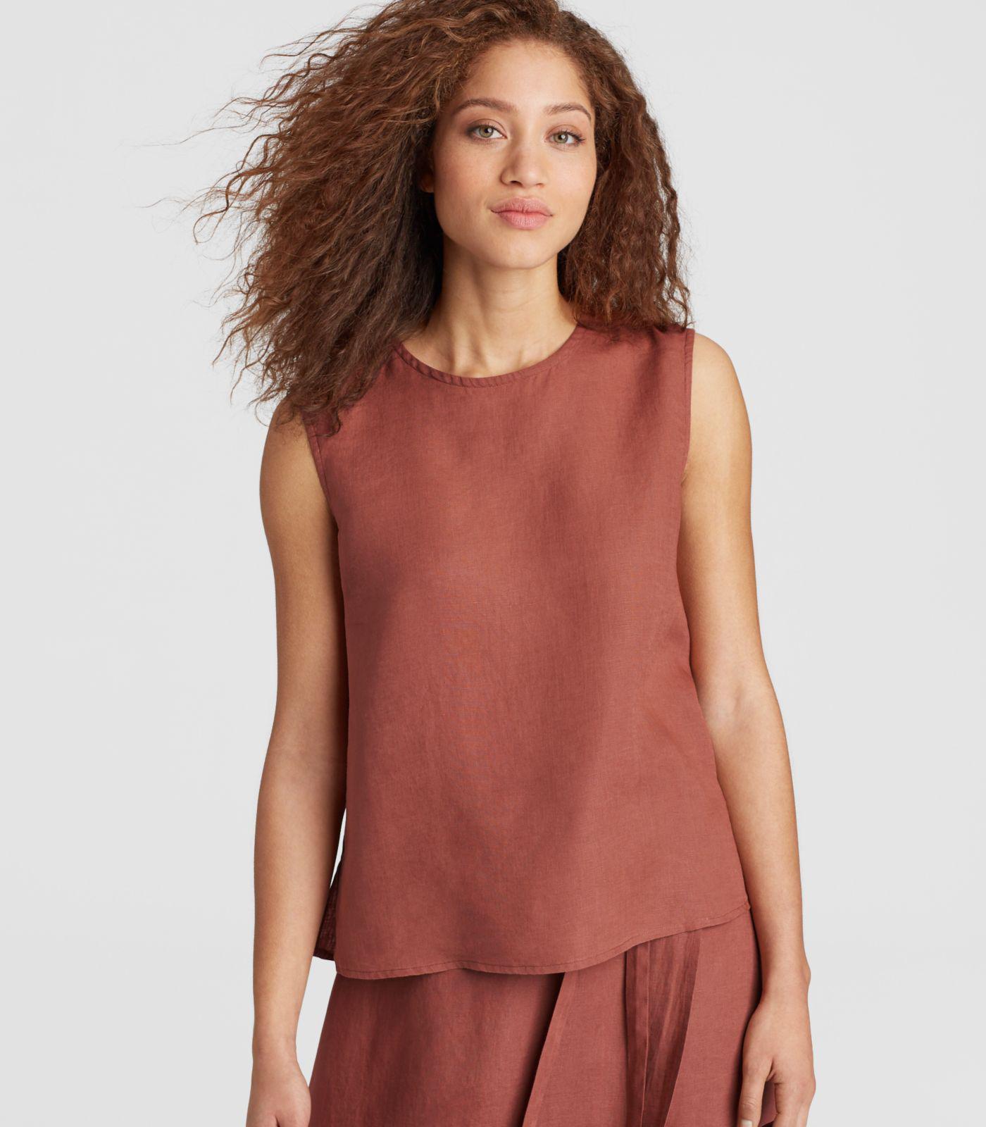 eileen fisher handkerchief linen top