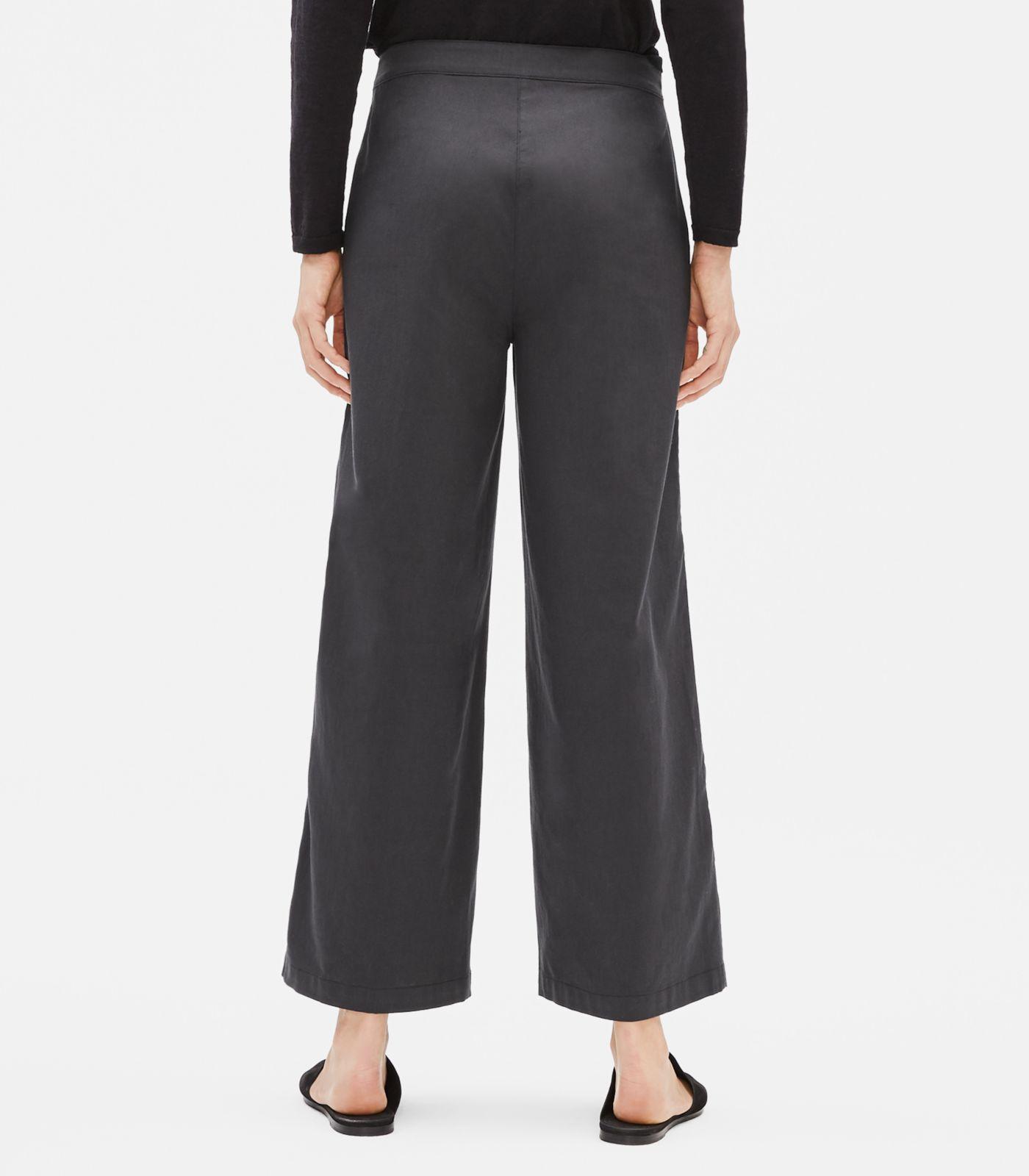 Eileen Fisher Organic Cotton Twill Wide Ankle Pant in Graphite (Gray ...