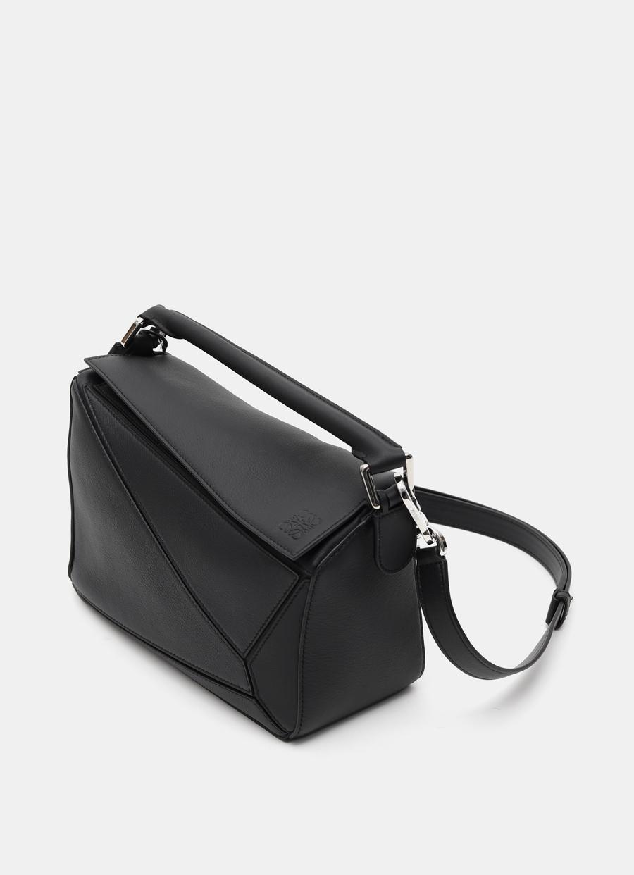 Small Puzzle bag in satin calfskin Dusty Blue - LOEWE