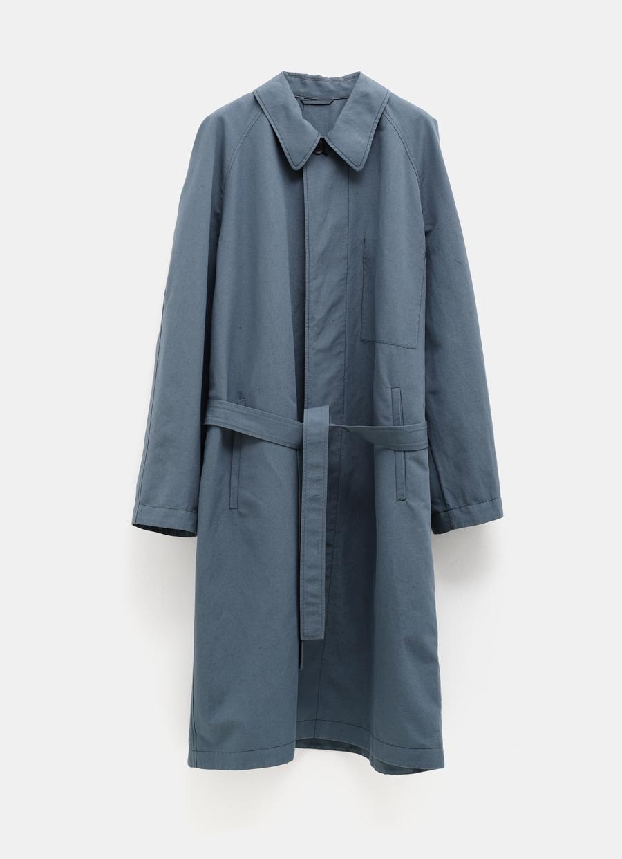Lemaire Belted Lightweight Coat in Blue | Lyst