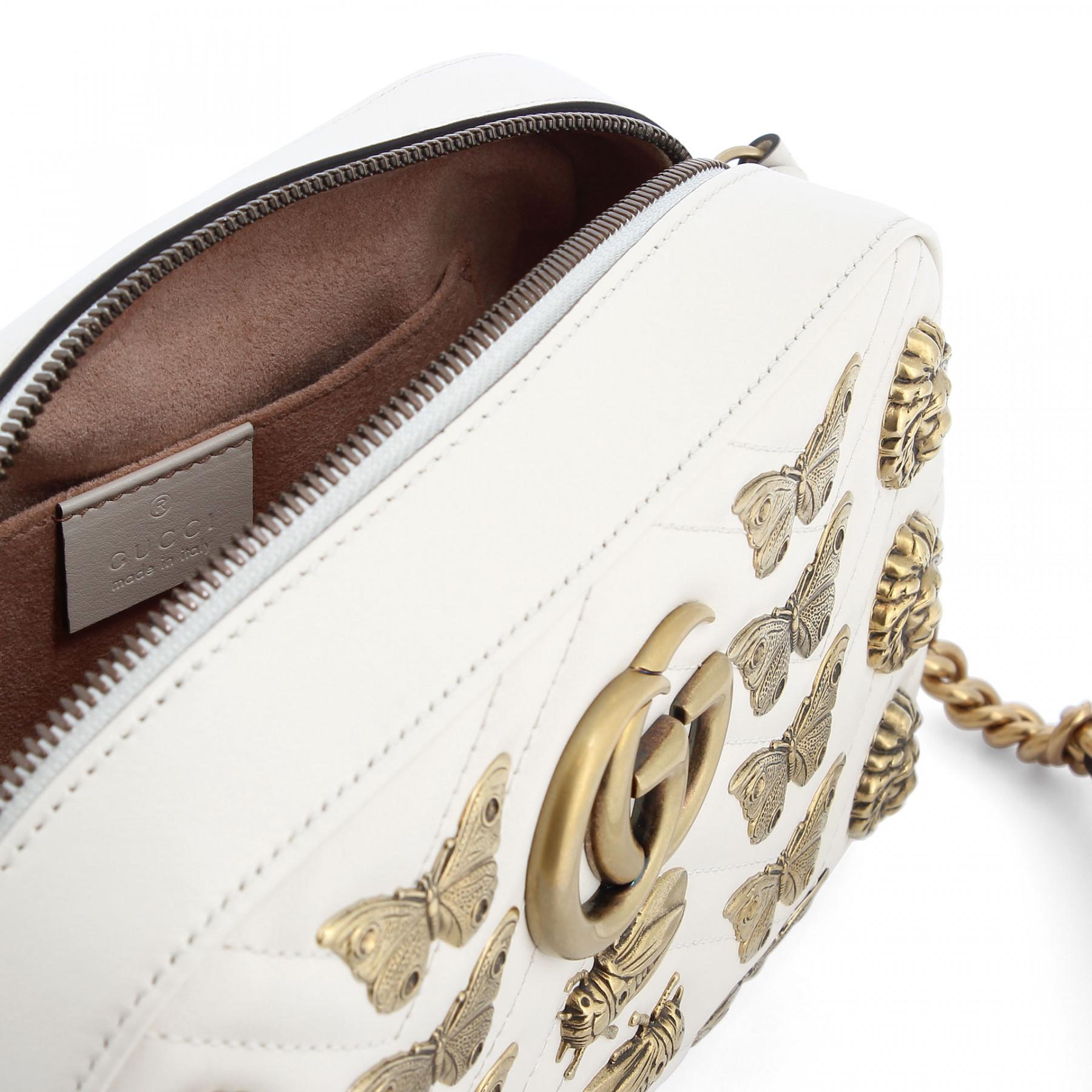 Gucci Leather Marmont Animals Bag in White Lyst