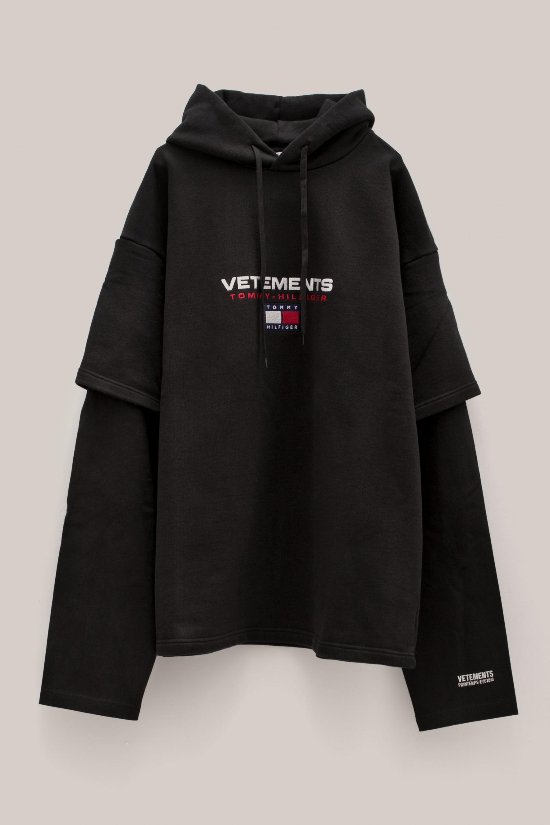 vetements tommy hilfiger hoodie black